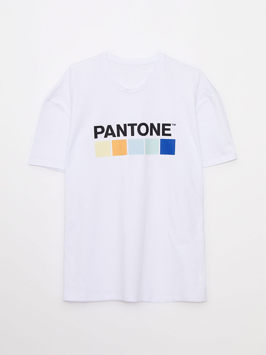 Beyaz Bisiklet Yaka Kısa Kollu Baskılı Erkek Tişört-6