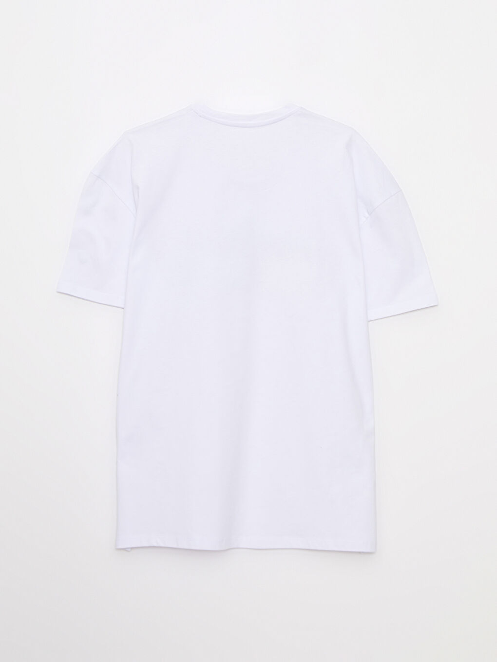 Beyaz Bisiklet Yaka Kısa Kollu Baskılı Erkek Tişört-7