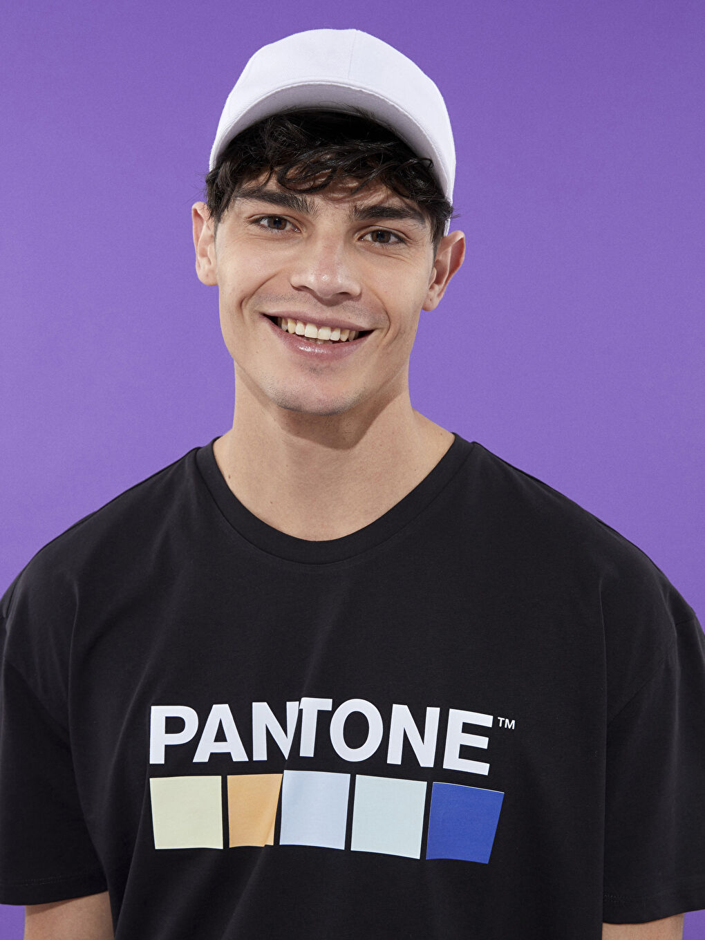 Siyah Bisiklet Yaka Kısa Kollu Baskılı Erkek Tişört-2