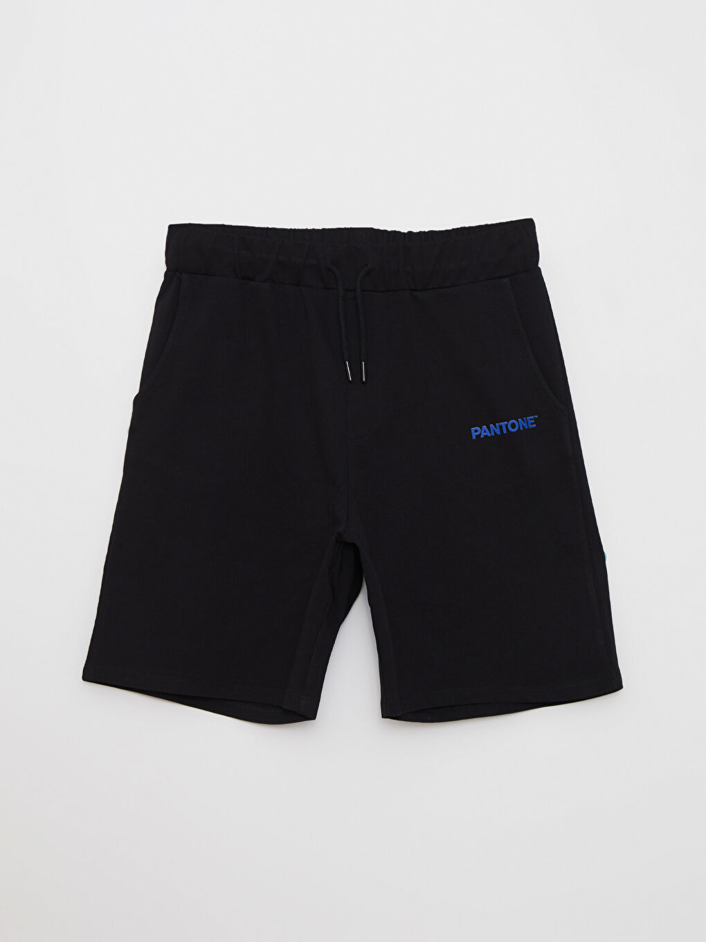 Siyah Beli Lastikli Baskılı Erkek Şort-5