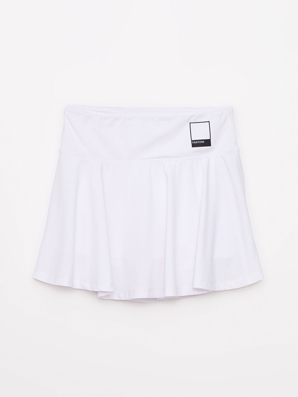 Beyaz Beli Lastikli Baskılı Kadın Etek-5