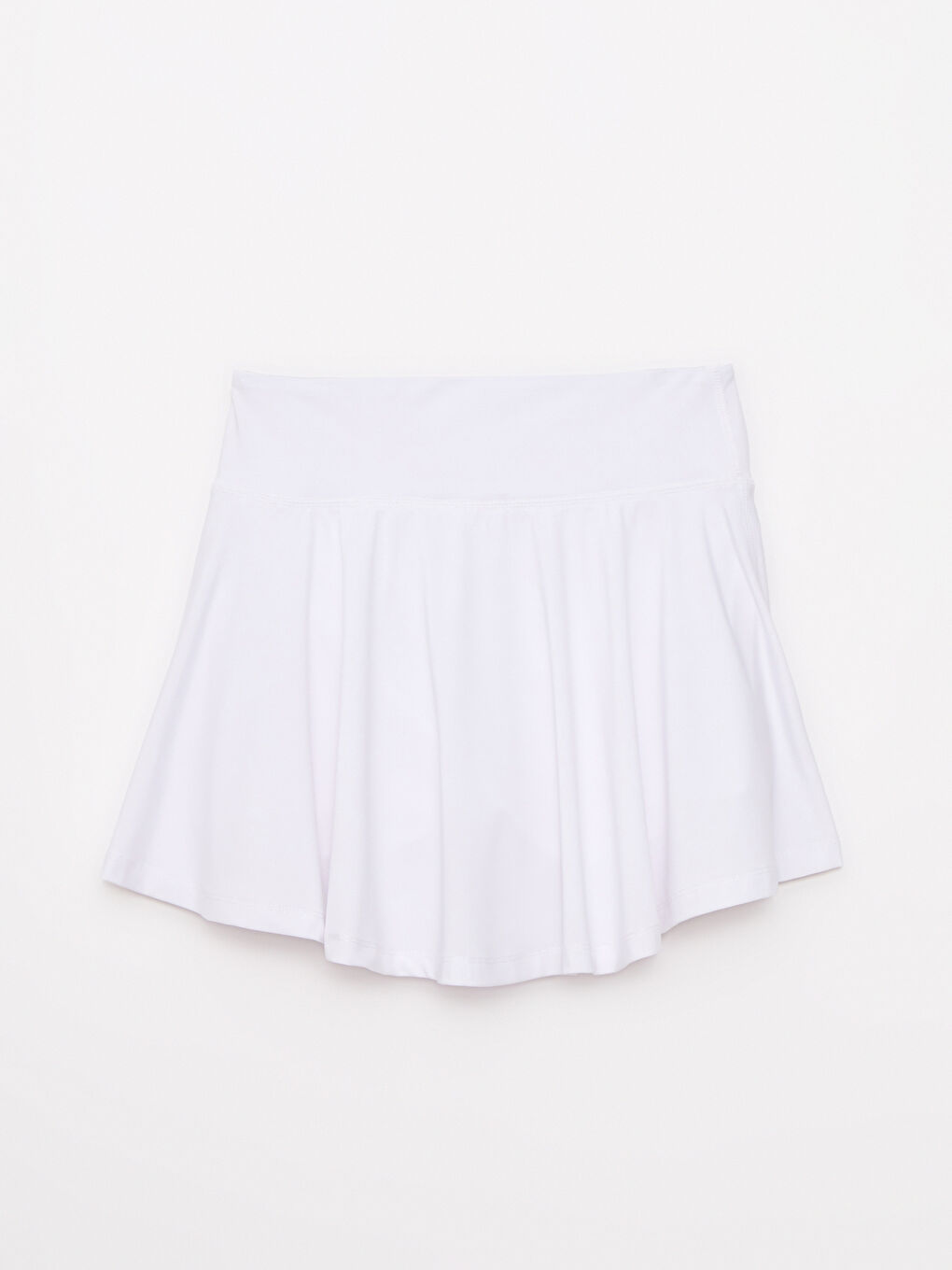 Beyaz Beli Lastikli Baskılı Kadın Etek-6