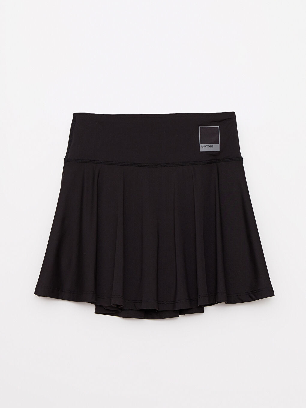 Siyah Beli Lastikli Baskılı Kadın Etek-5