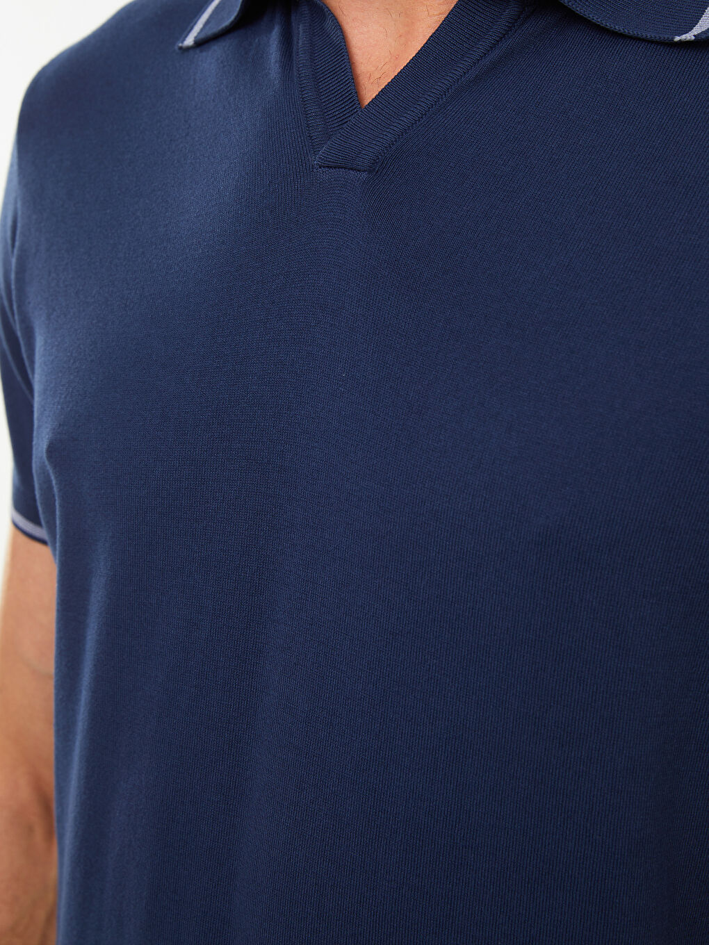 Lacivert Polo Yaka Erkek Triko Tişört-3