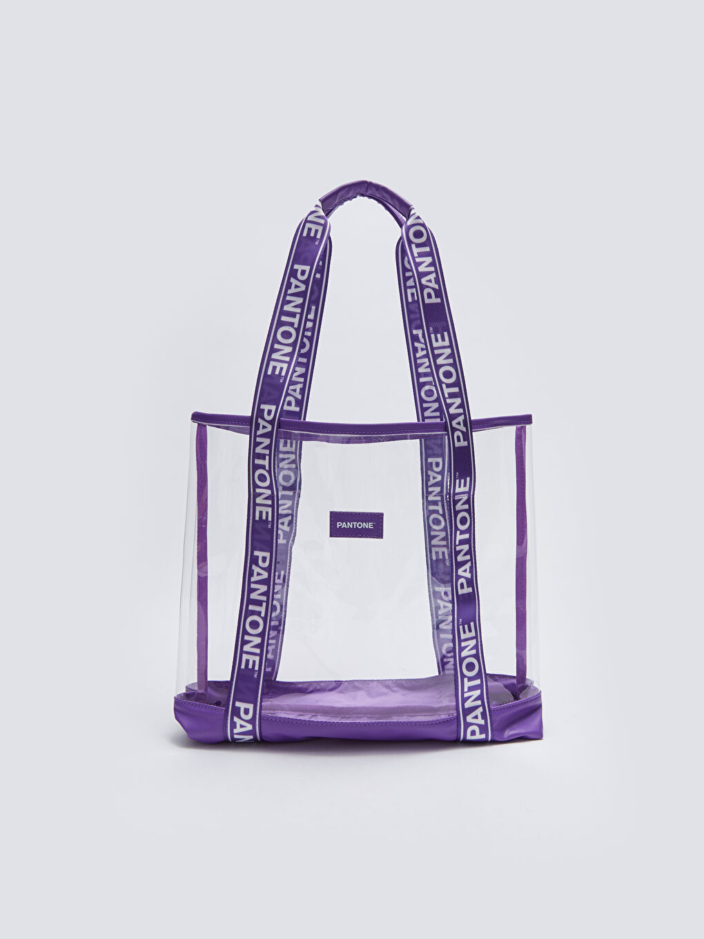 Mor Baskılı Şeffaf Kadın Plaj Çantası-3