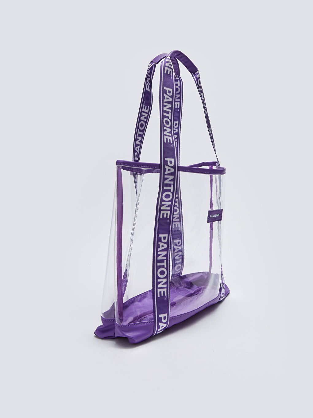 Mor Baskılı Şeffaf Kadın Plaj Çantası-4