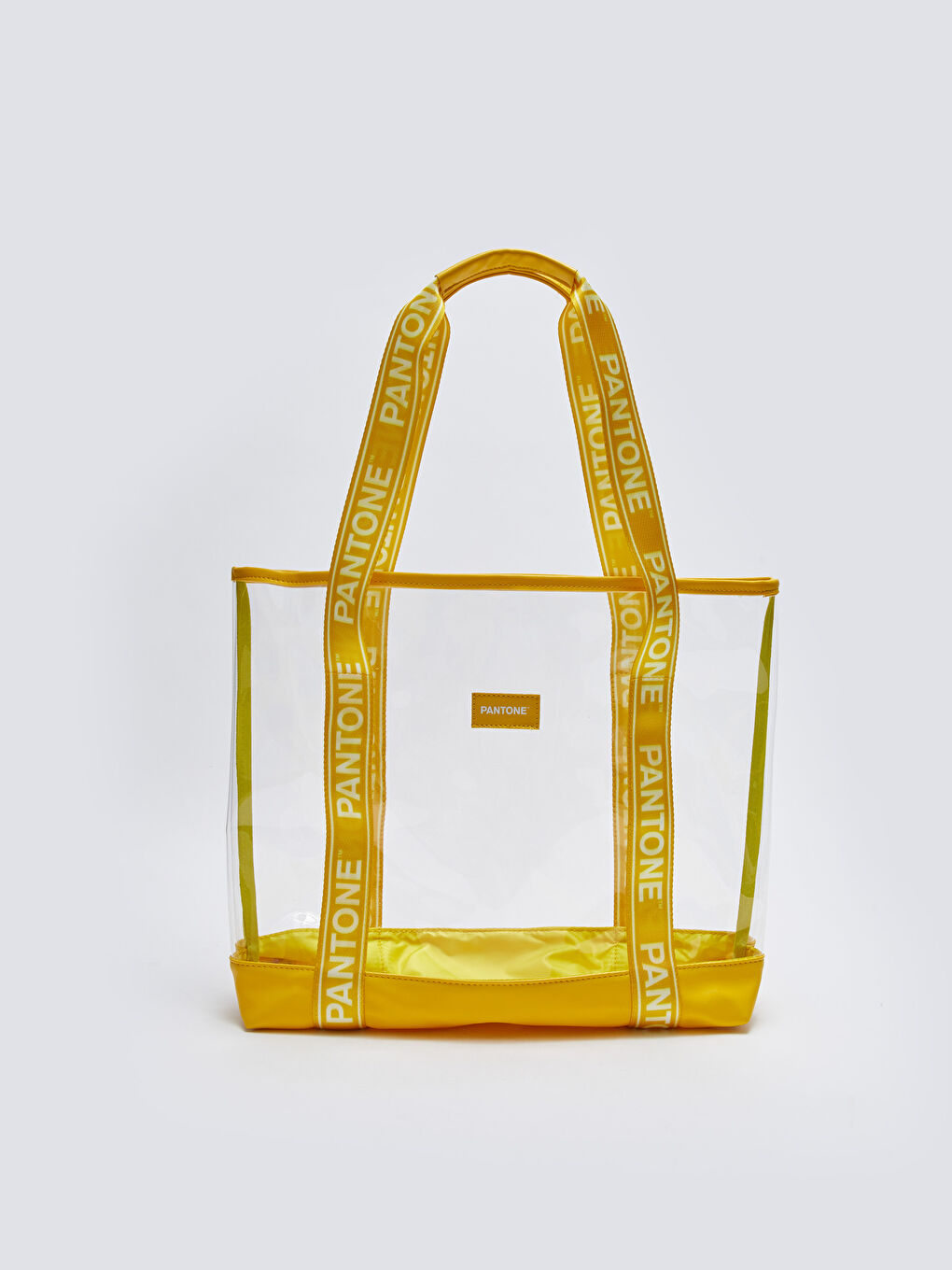 Sarı Baskılı Şeffaf Kadın Plaj Çantası