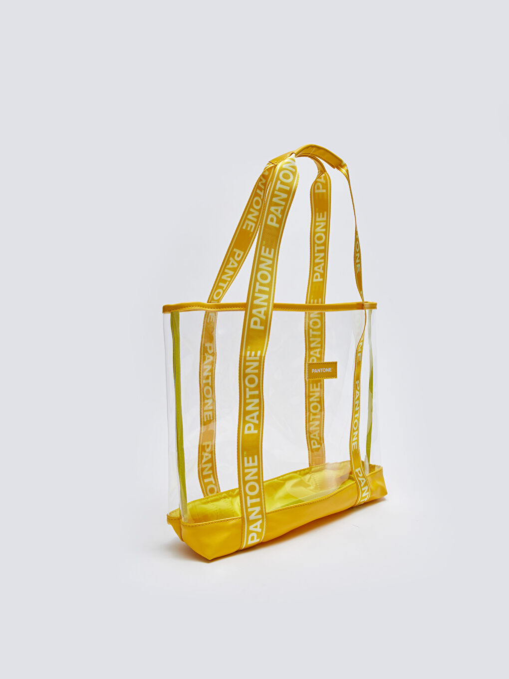 Sarı Baskılı Şeffaf Kadın Plaj Çantası-1