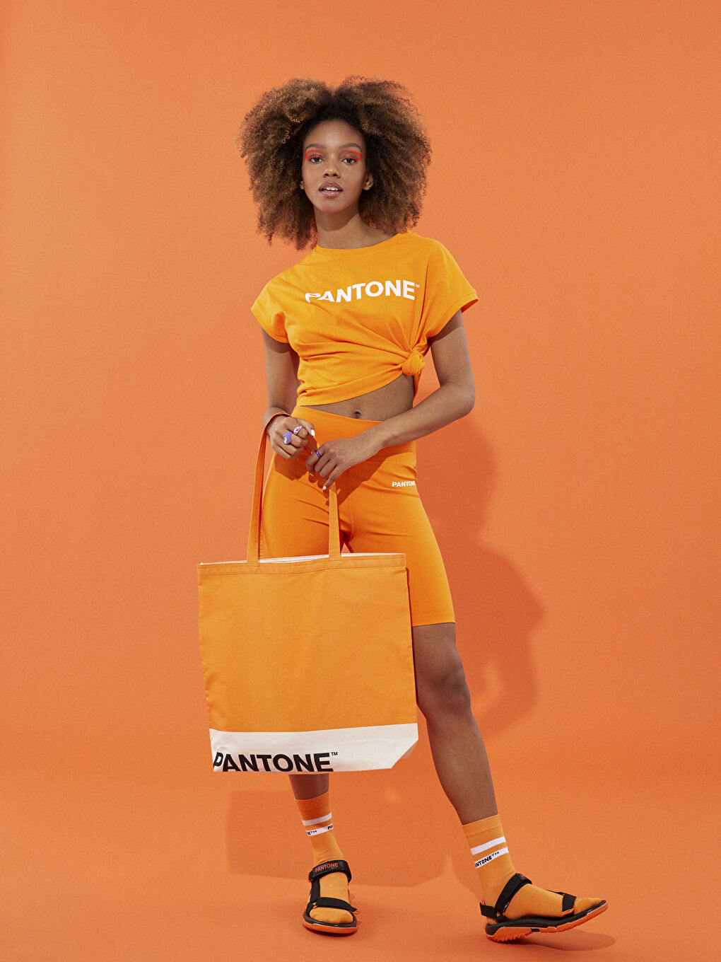 Turuncu Baskılı Kadın Plaj Çantası