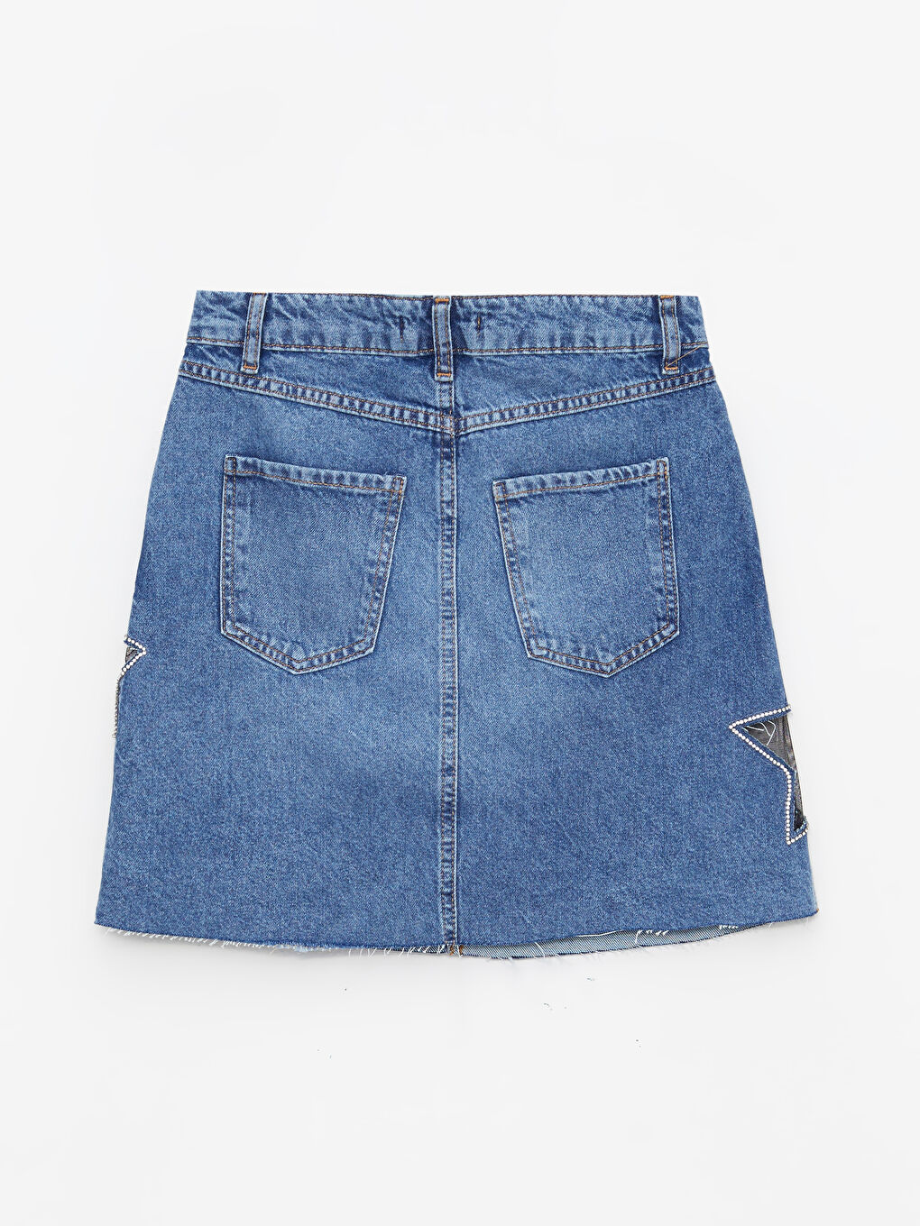 LCW Vision Indigo Standart Fit Baskılı Kadın Rodeo Jean Etek - 6