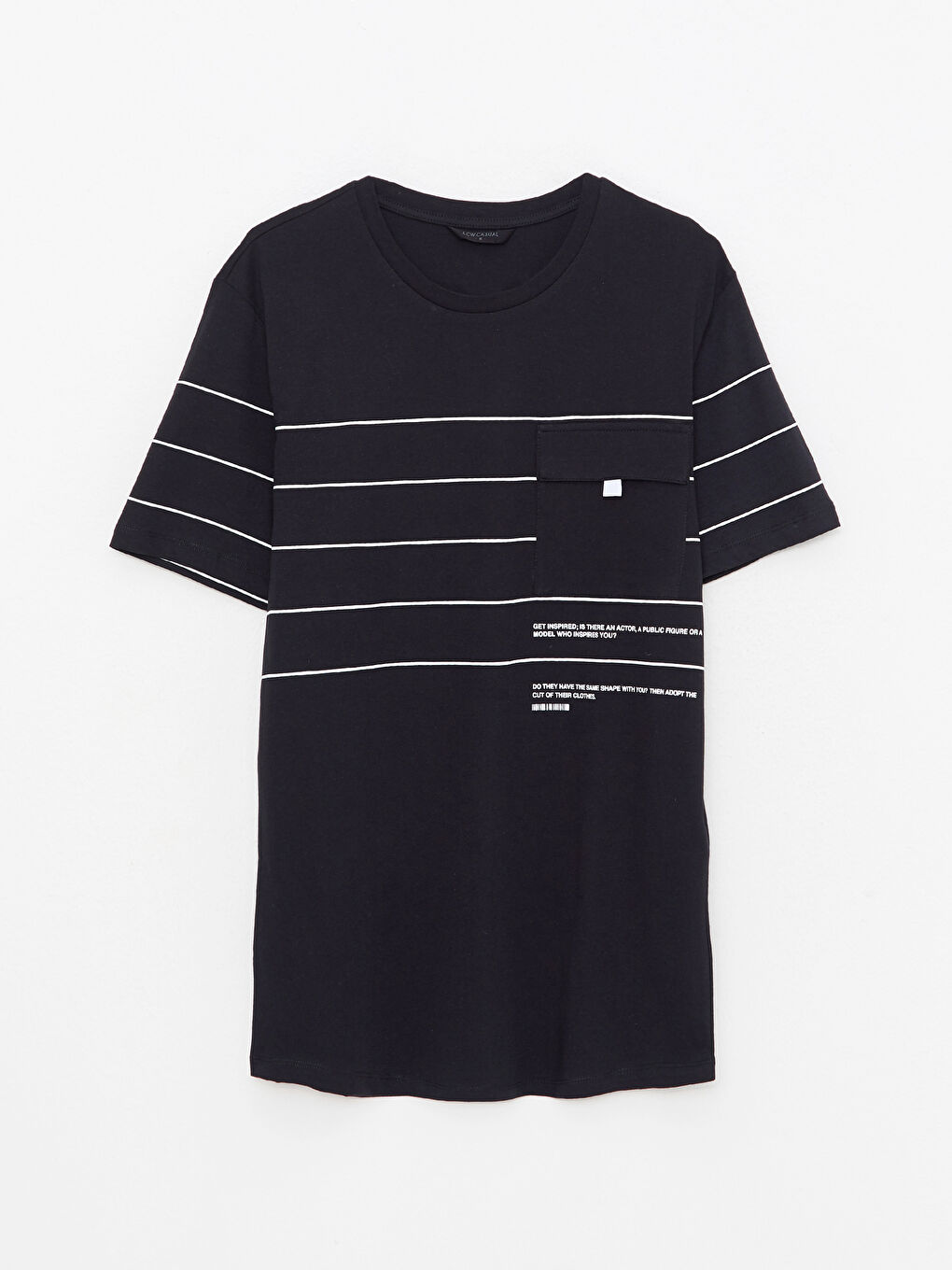 Футболка с коротким рукавом, полосатая, с круглым вырезом для мужчин-5