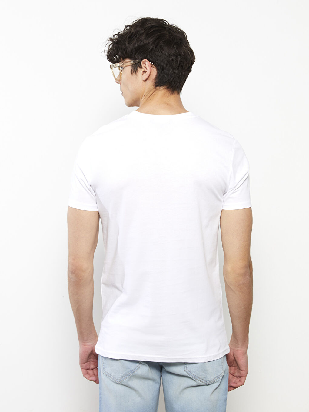 Crew Neck Short Sleeve Printed Combed Cotton Men's T-shirt-5