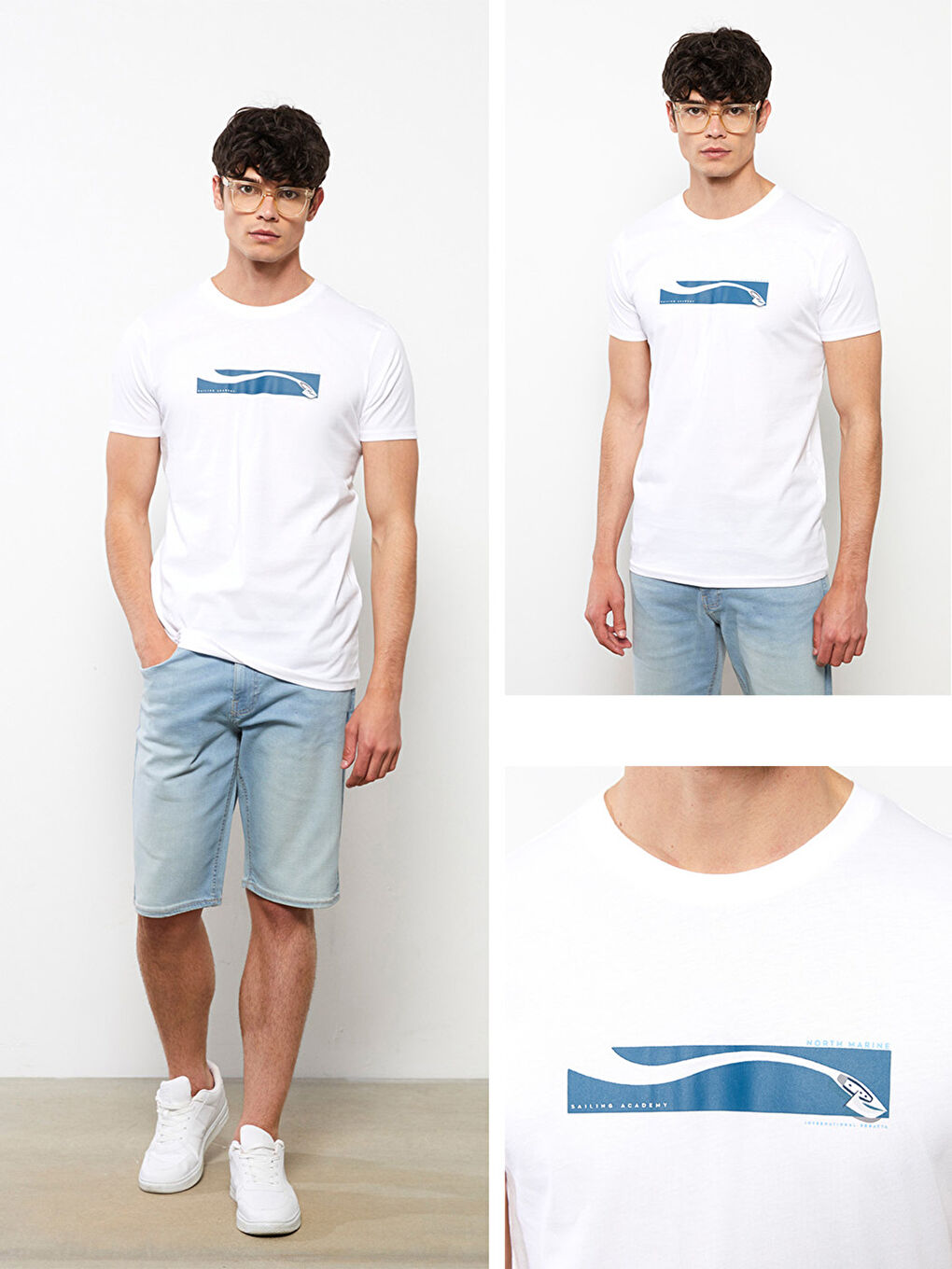 Crew Neck Short Sleeve Printed Combed Cotton Men's T-shirt