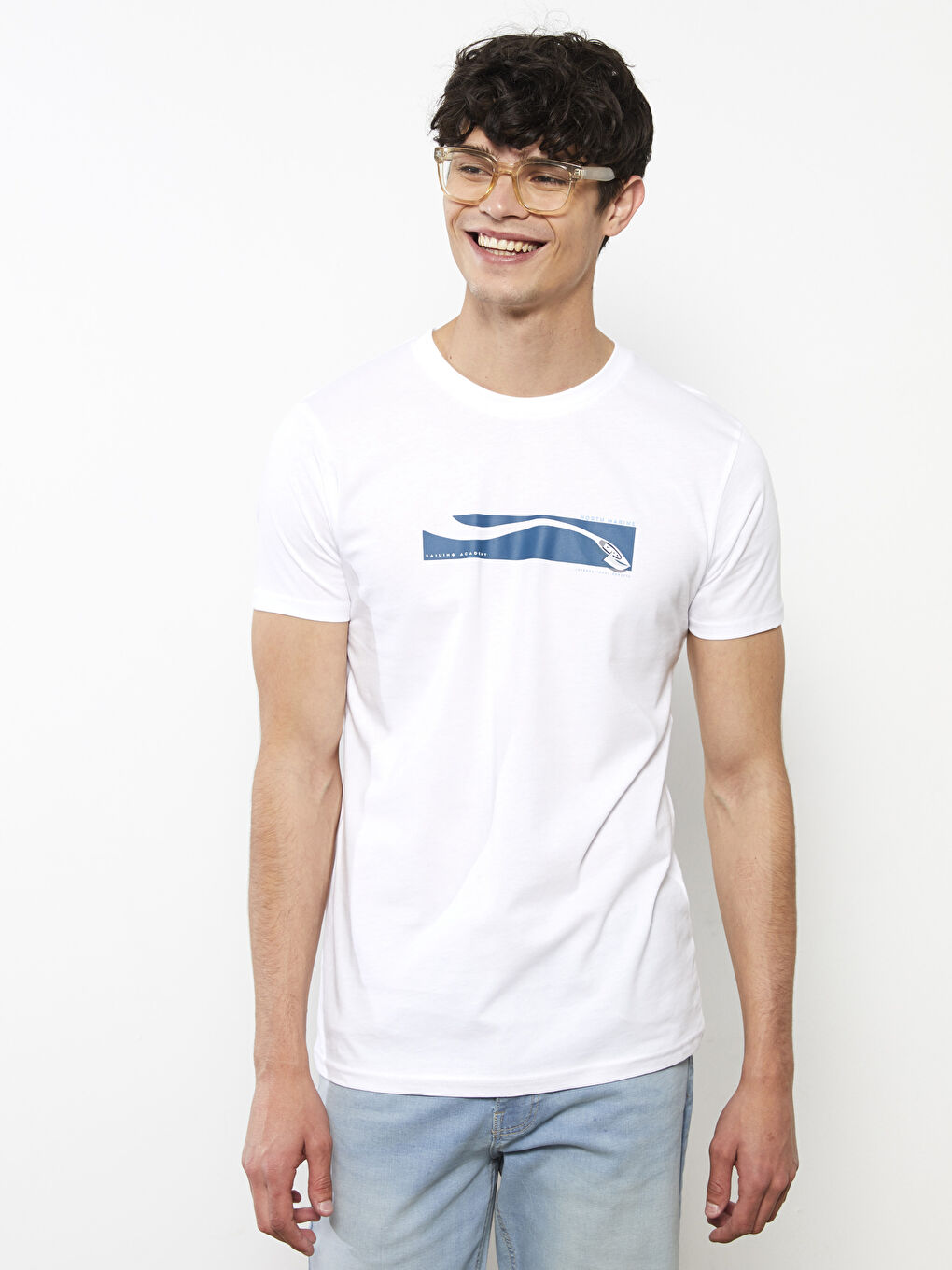 Crew Neck Short Sleeve Printed Combed Cotton Men's T-shirt-2