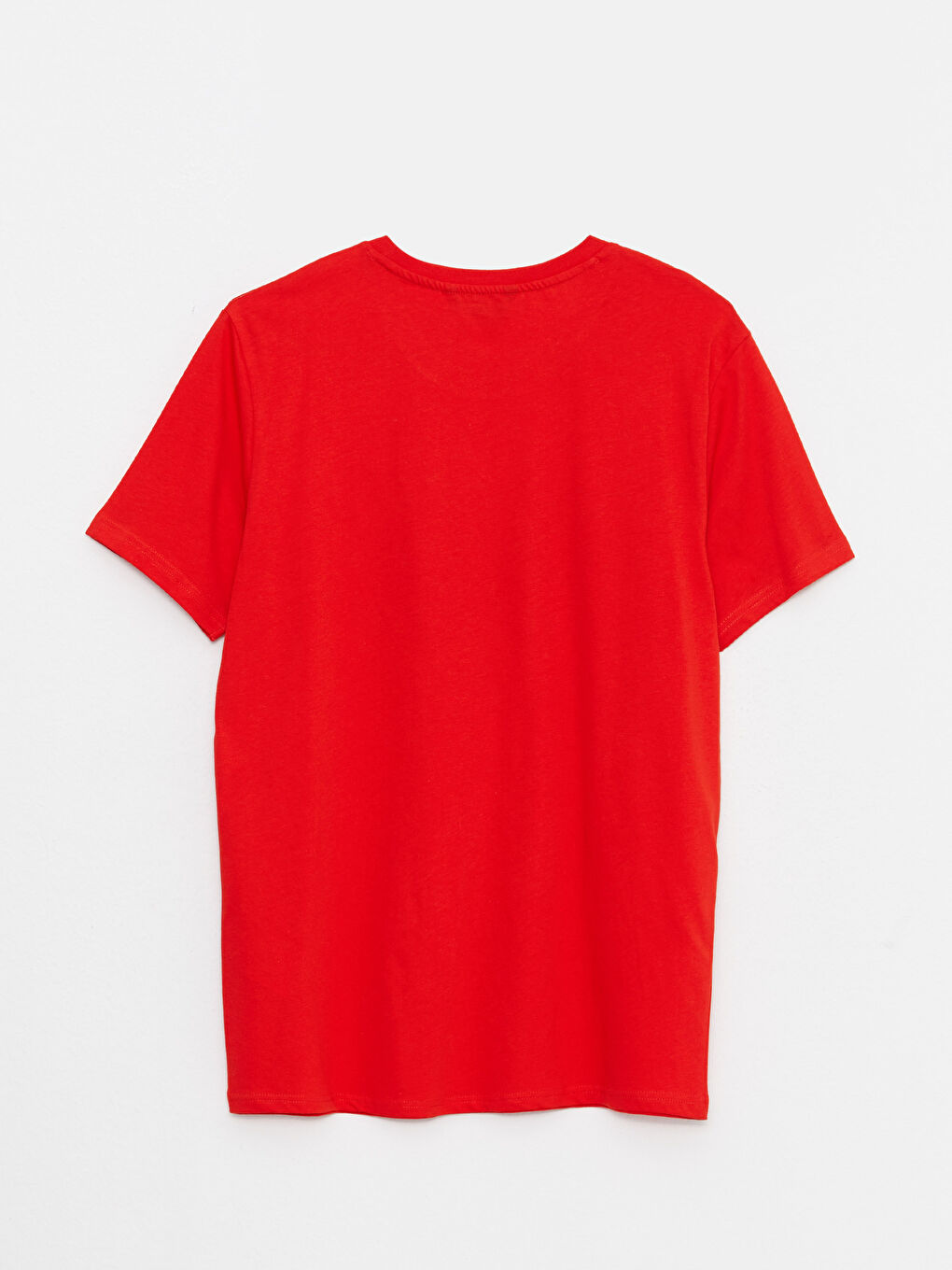 Kırmızı Bisiklet Yaka Kısa Kollu Baskılı Penye Erkek Tişört-6