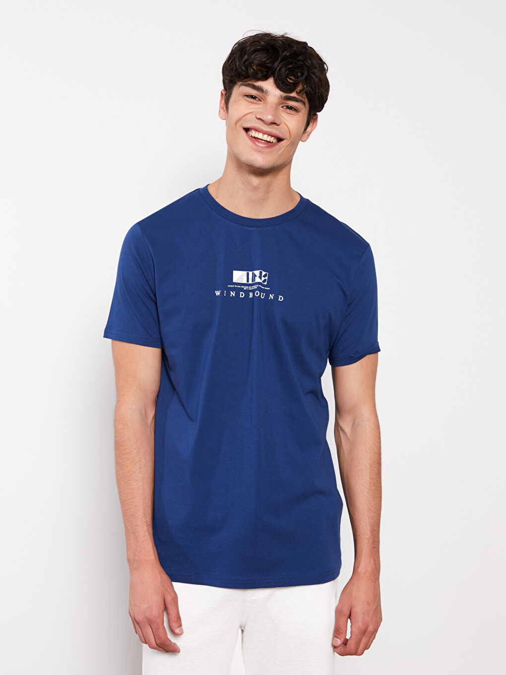 Crew Neck Short Sleeve Printed Combed Cotton Men's T-shirt-1