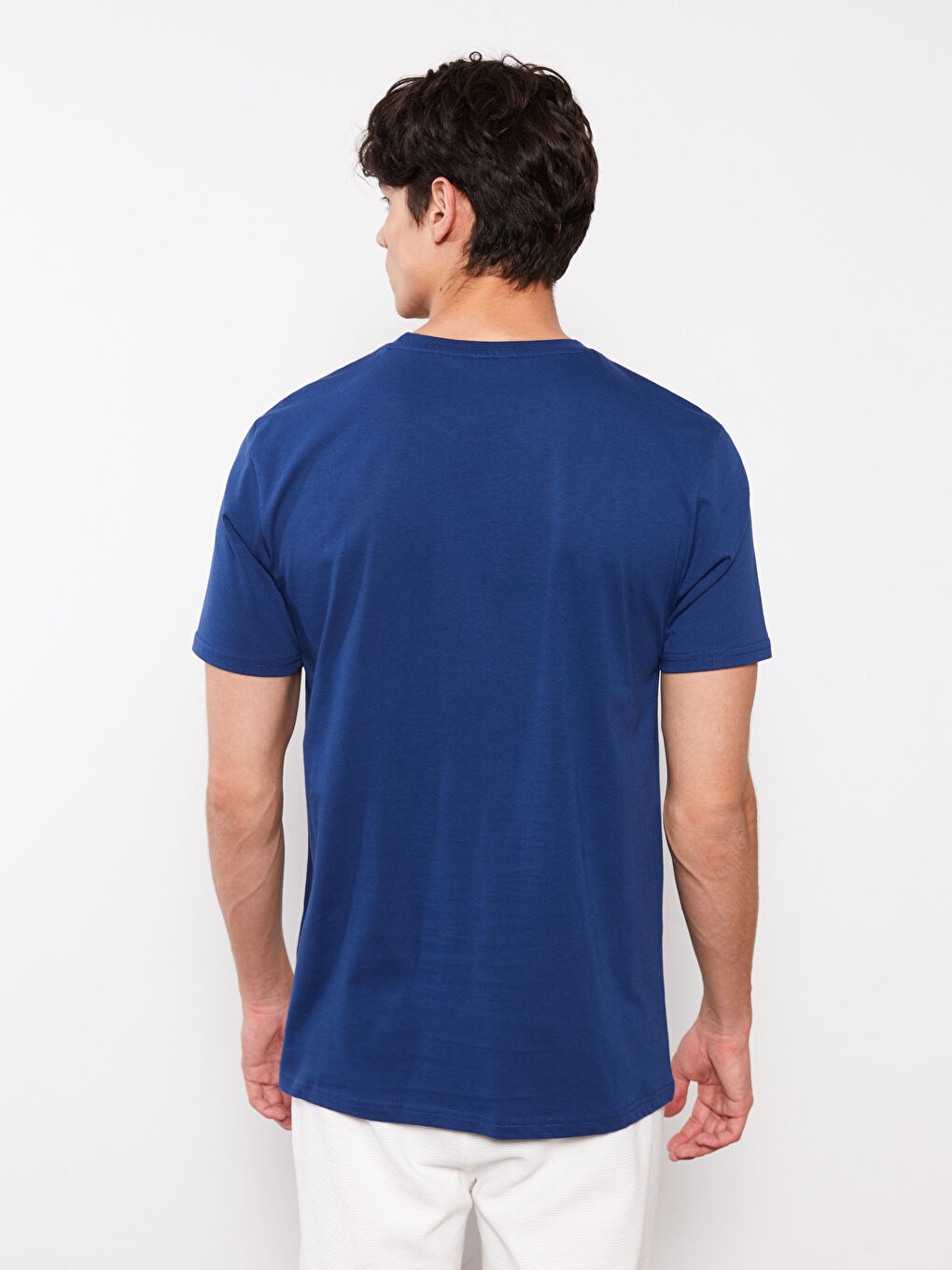 Crew Neck Short Sleeve Printed Combed Cotton Men's T-shirt-4