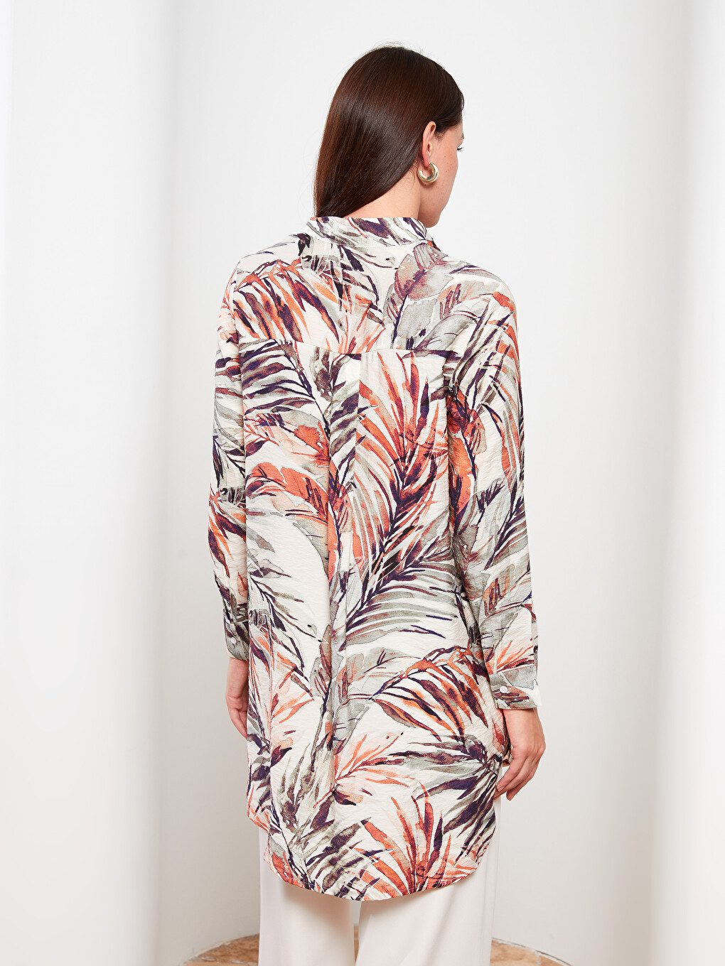 Funnel Neck Patterned Women's Tunic-3