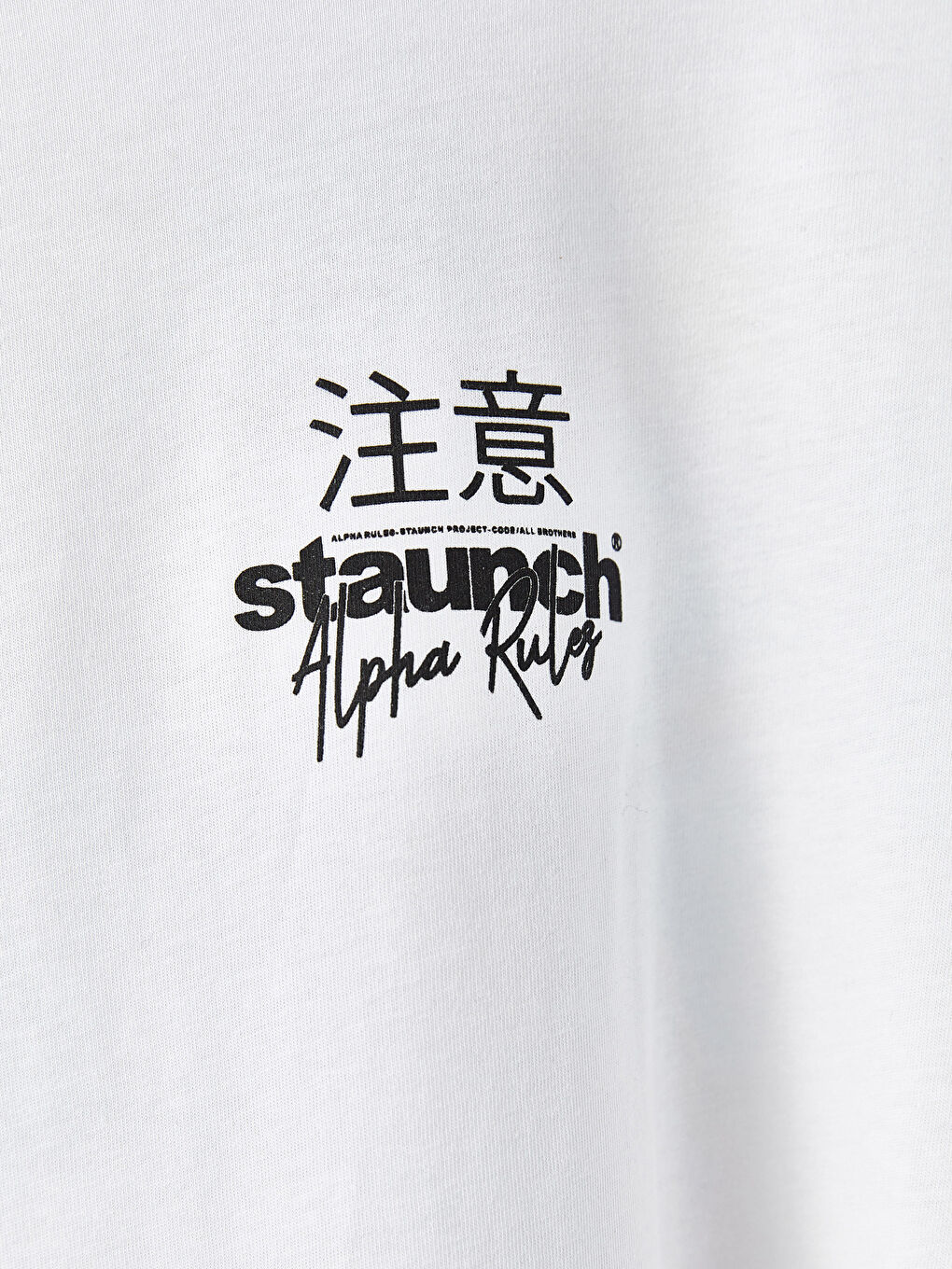 Beyaz Oversize Bisiklet Yaka Kısa Kollu Baskılı Penye Erkek Tişört-7