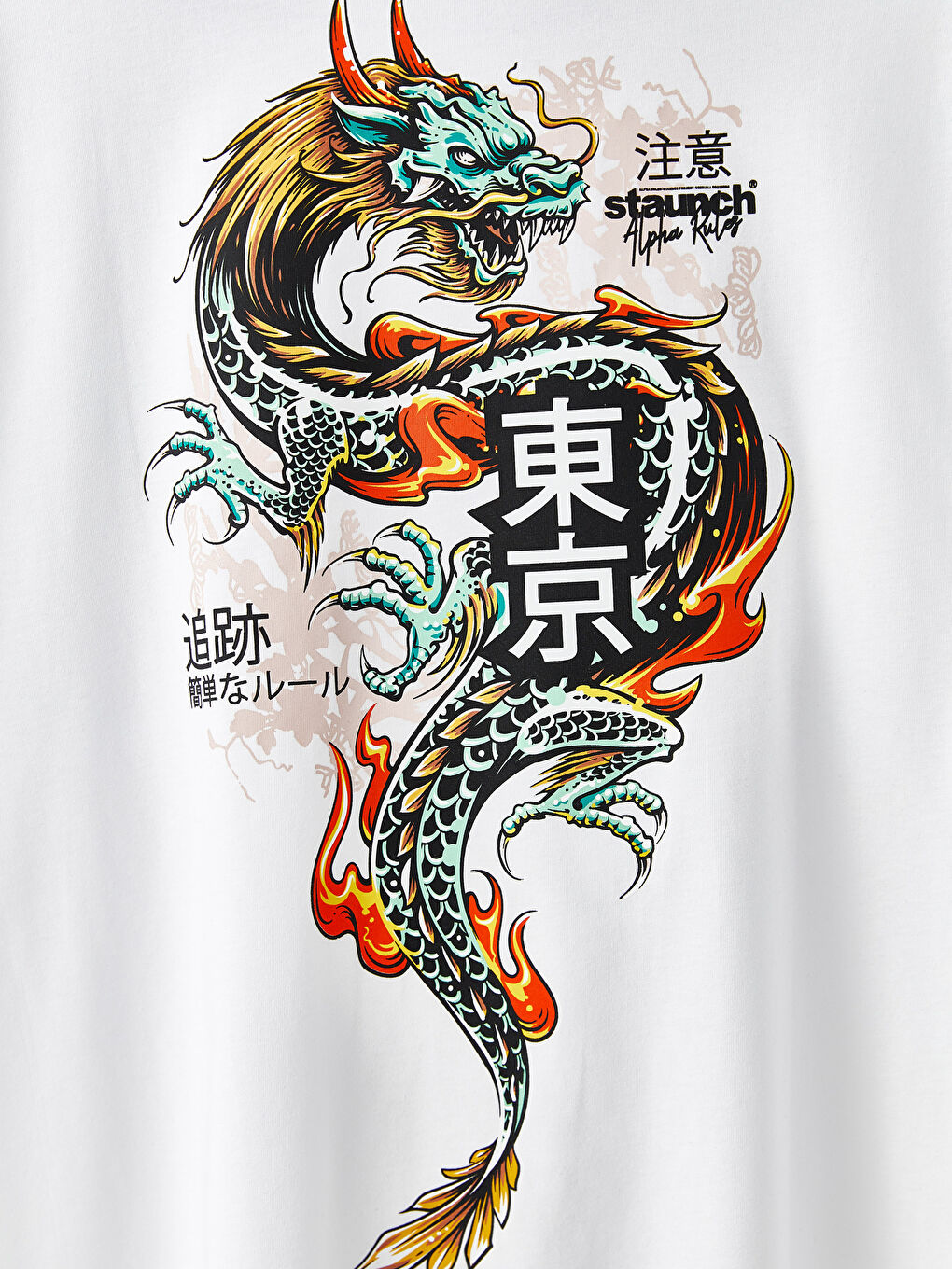 Beyaz Oversize Bisiklet Yaka Kısa Kollu Baskılı Penye Erkek Tişört-8