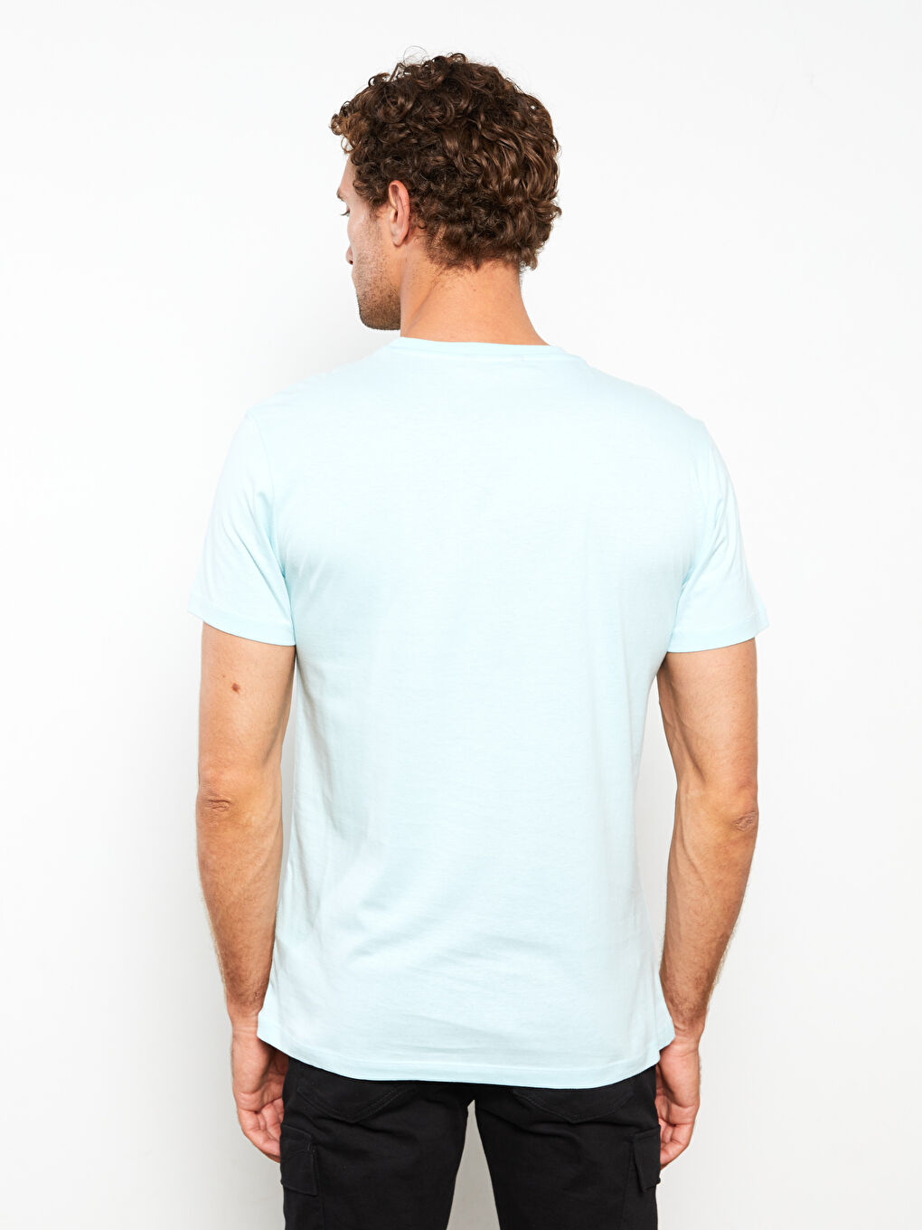 Mavi Bisiklet Yaka Kısa Kollu Baskılı Penye Erkek Tişört-5