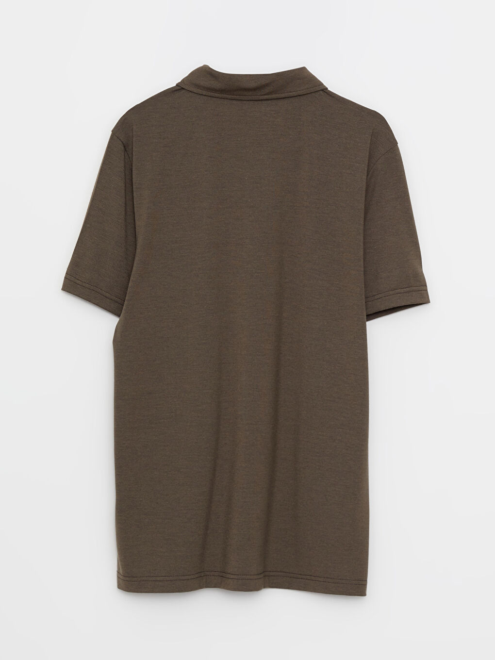 Haki Polo Yaka Kısa Kollu Penye Erkek Tişört-6