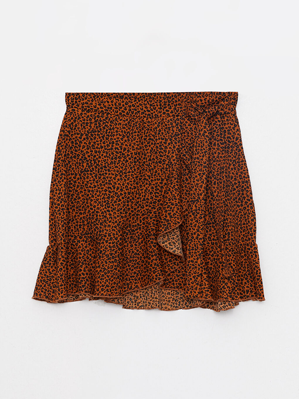 Kahverengi Desenli Kadın Etek-5