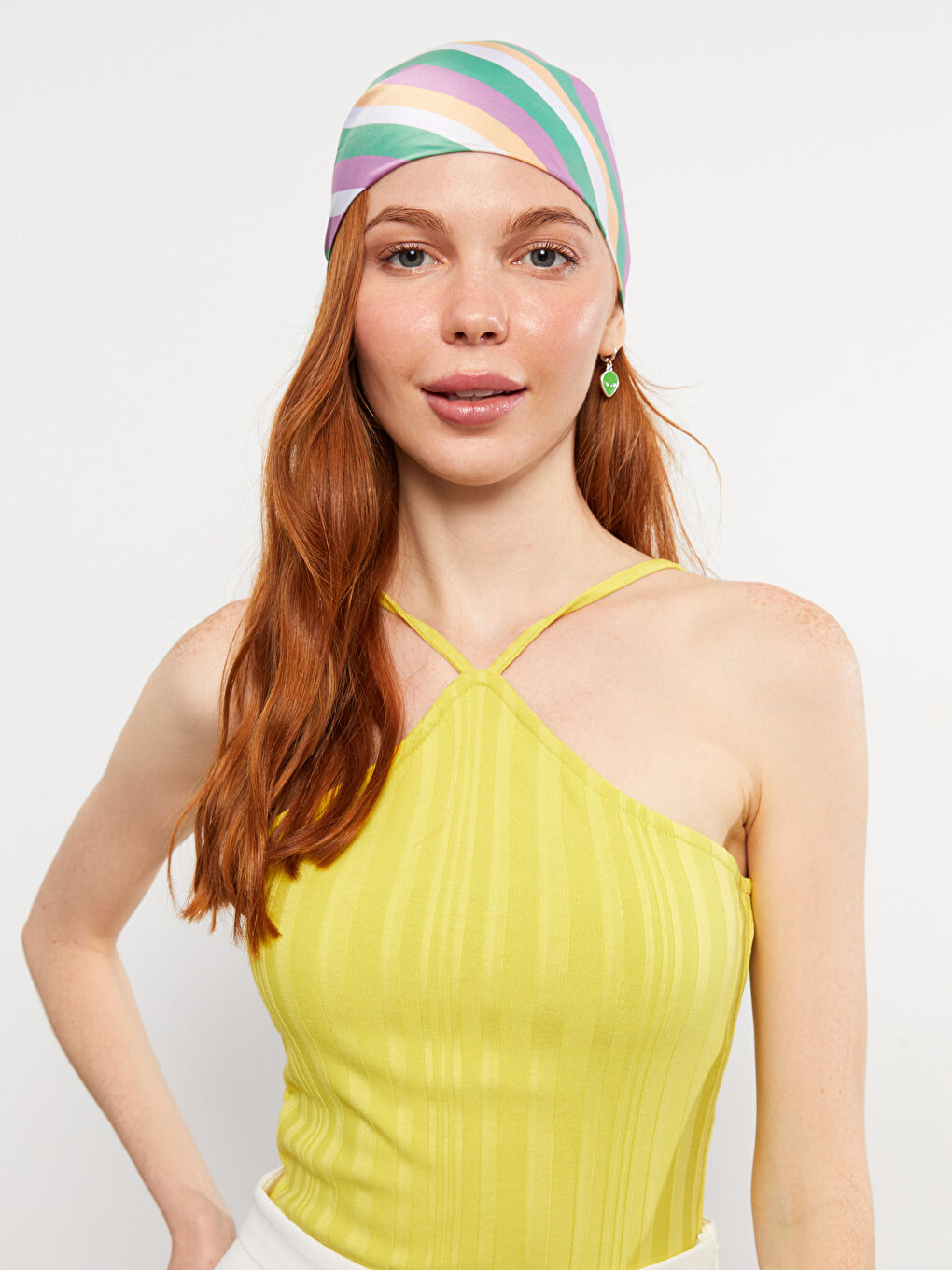 LCW Vision Halter Neck Straight Strap Women's Snap Fastener Body -S2MP36Z8-FW8