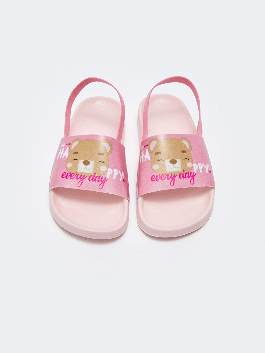 Pembe Tek Bantlı Baskılı Kız Çocuk Terlik-2