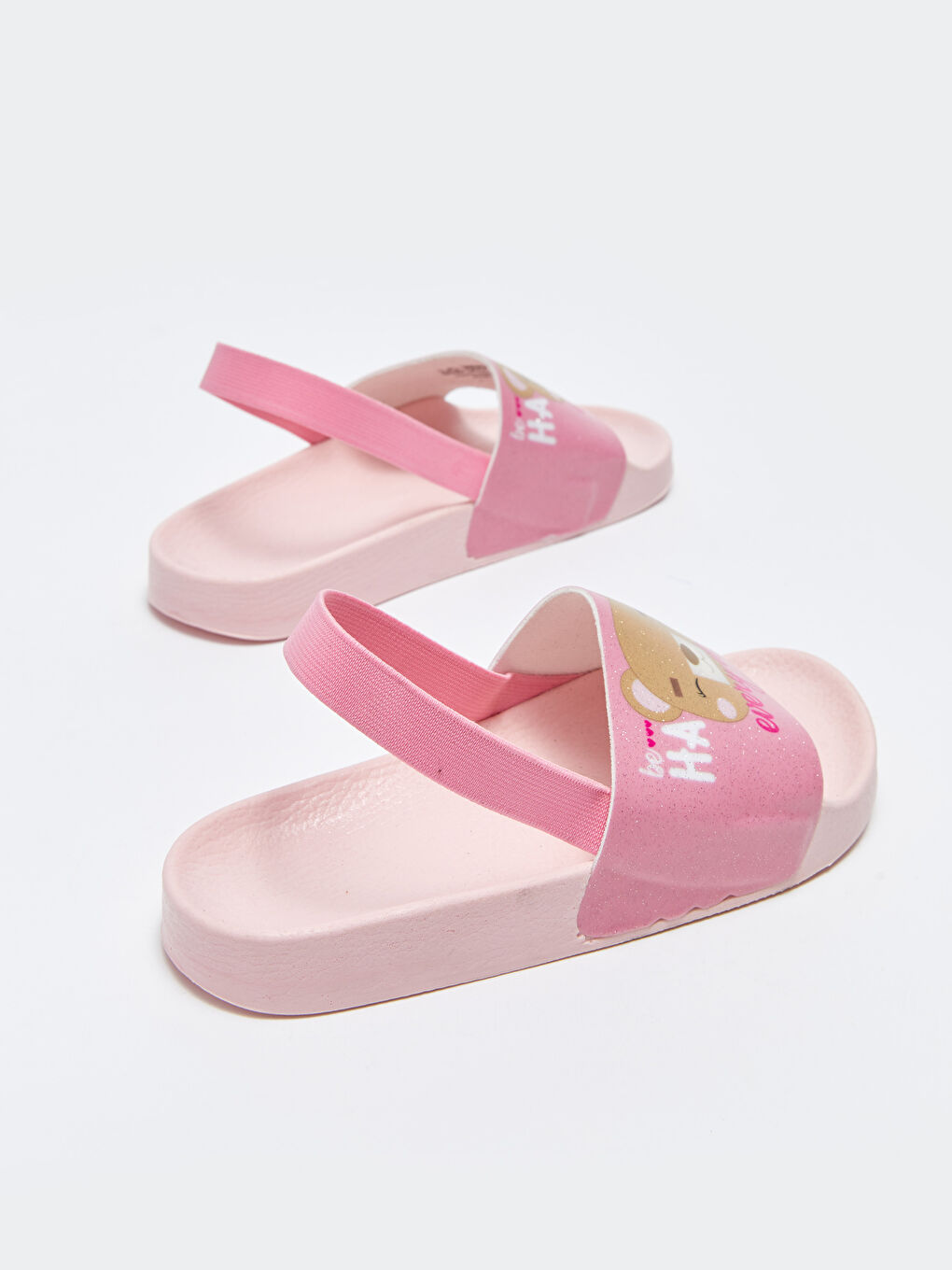 Pembe Tek Bantlı Baskılı Kız Çocuk Terlik-4
