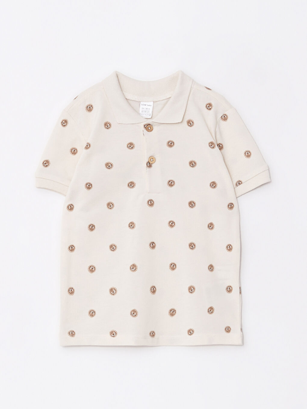 Polo Neck Short Sleeve Printed Cotton Baby Boy T-Shirt and Shorts 2-Piece Set -S2MP40Z1-LQB