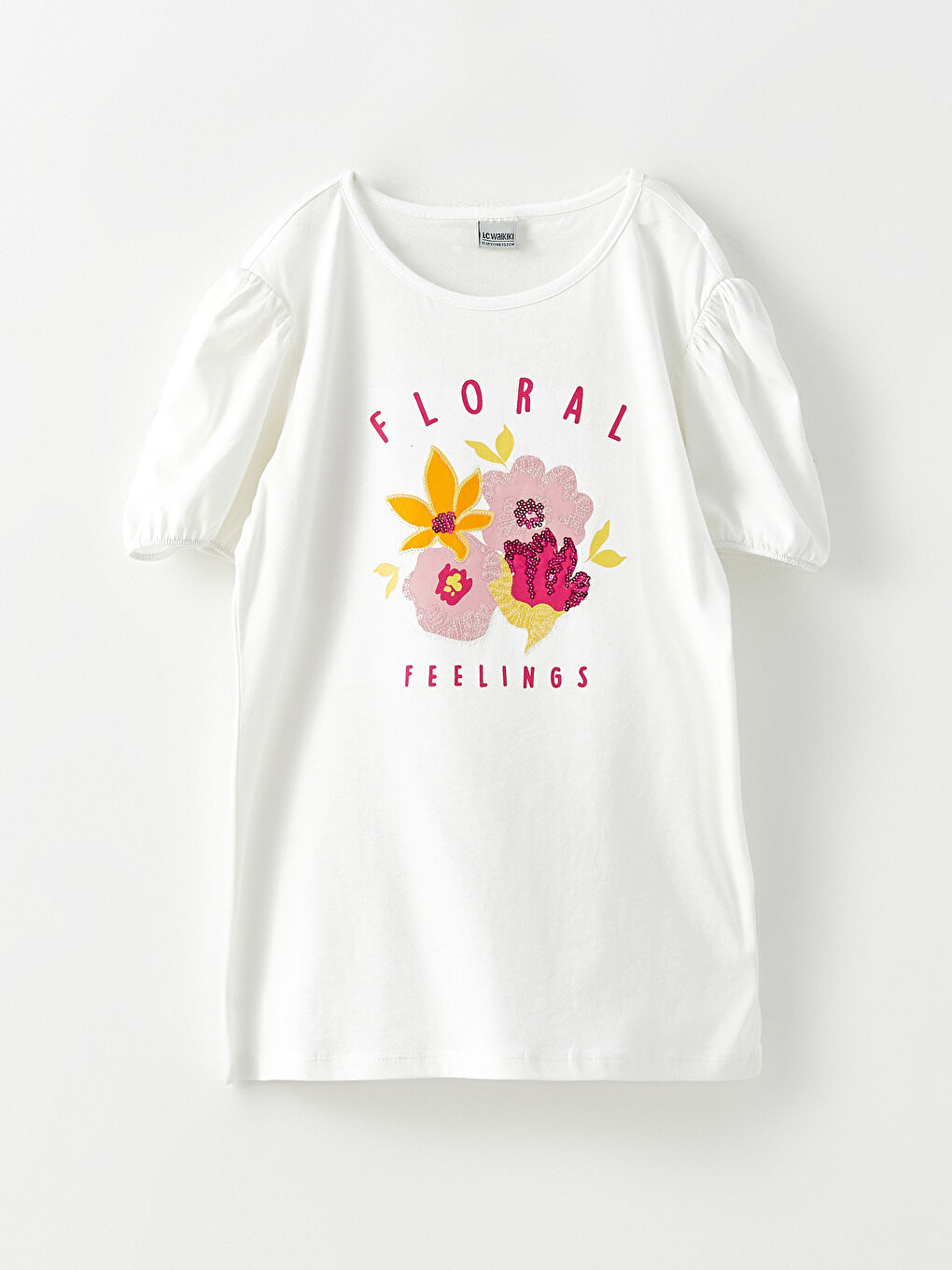 Crew Neck Printed Short Sleeve Girl's T-Shirt and Skirt-1