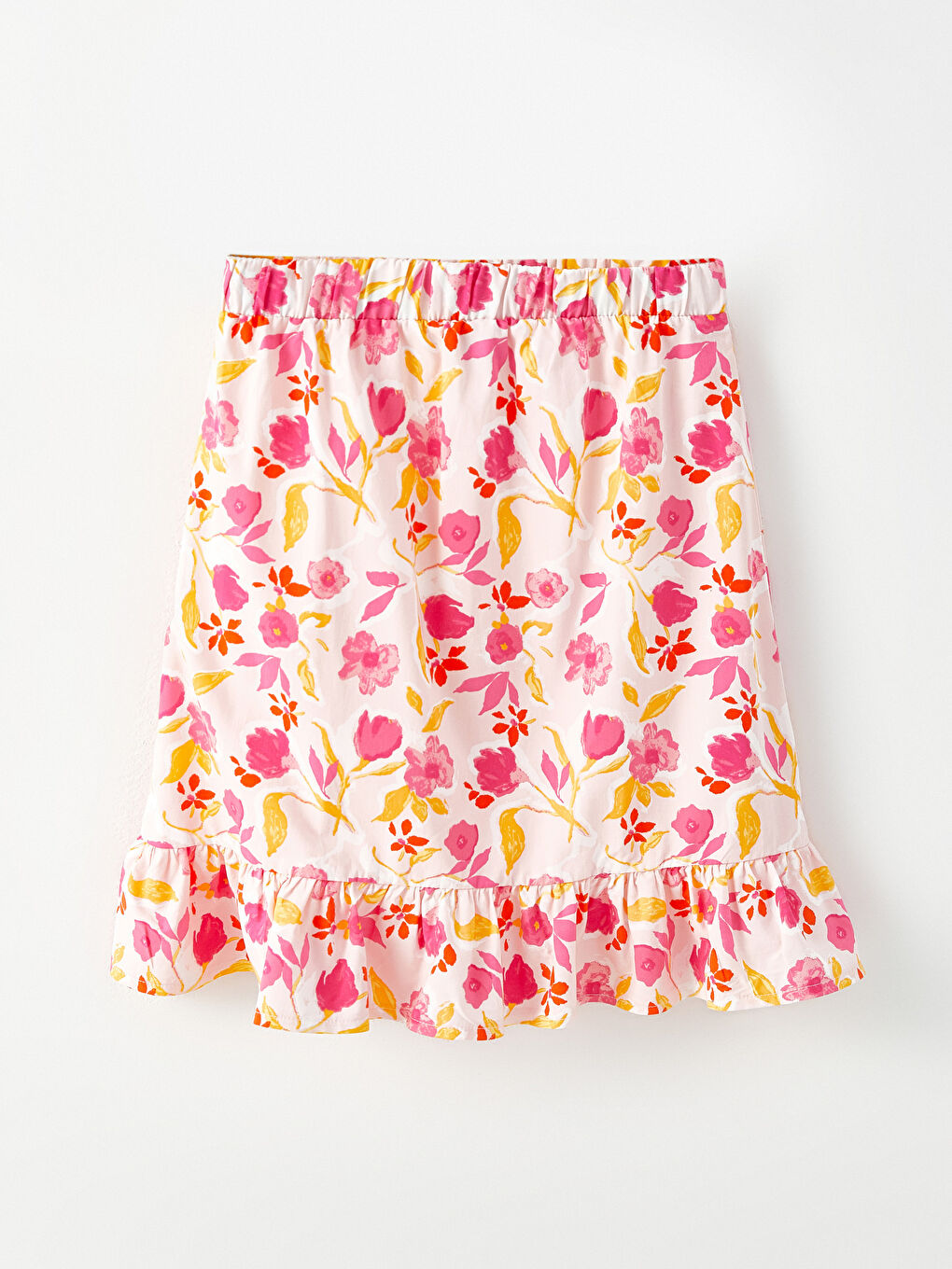 Crew Neck Printed Short Sleeve Girl's T-Shirt and Skirt-2