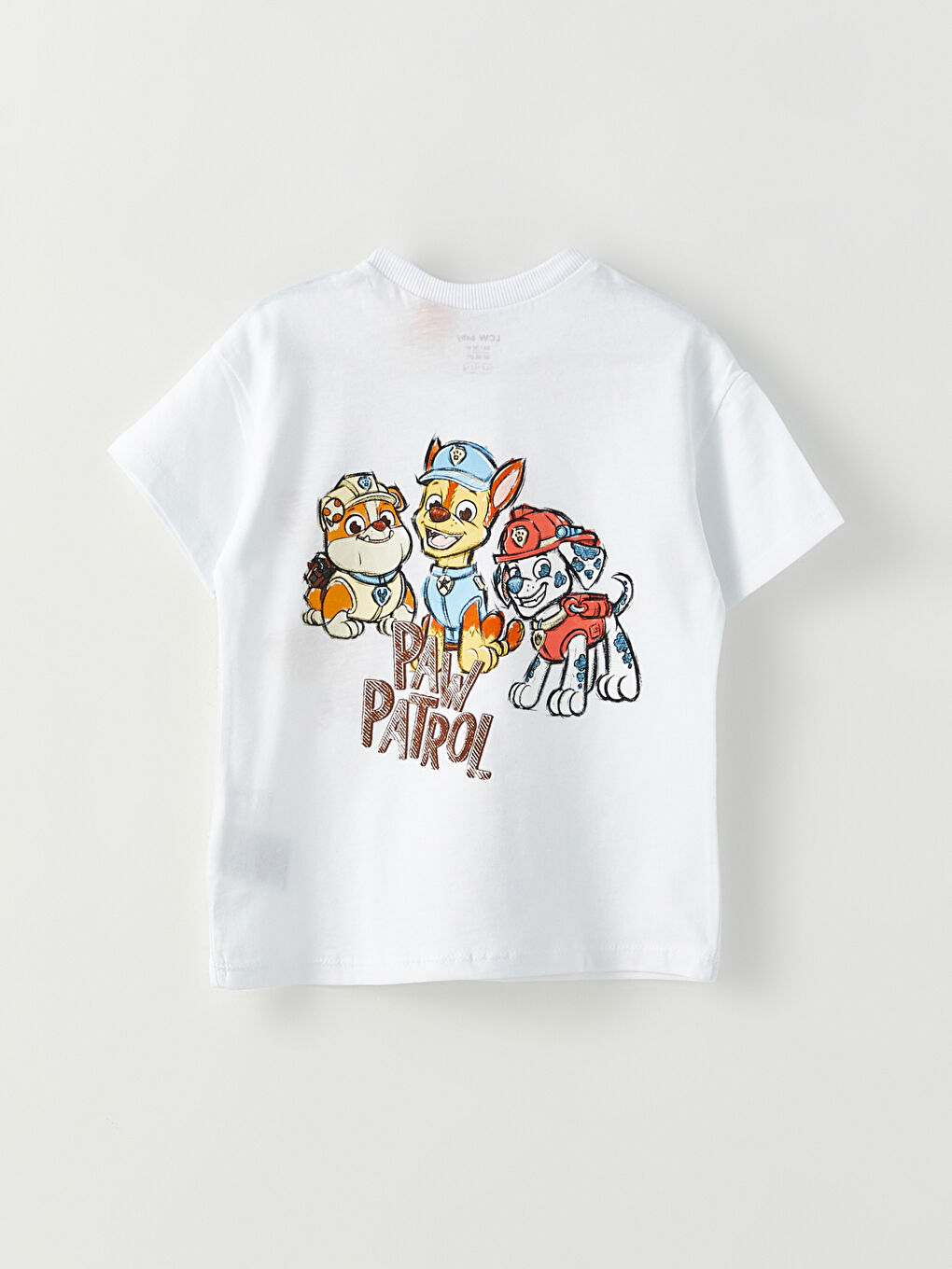 Crew Neck Short Sleeve Paw Oil Printed Cotton Baby Boy T-Shirt-1