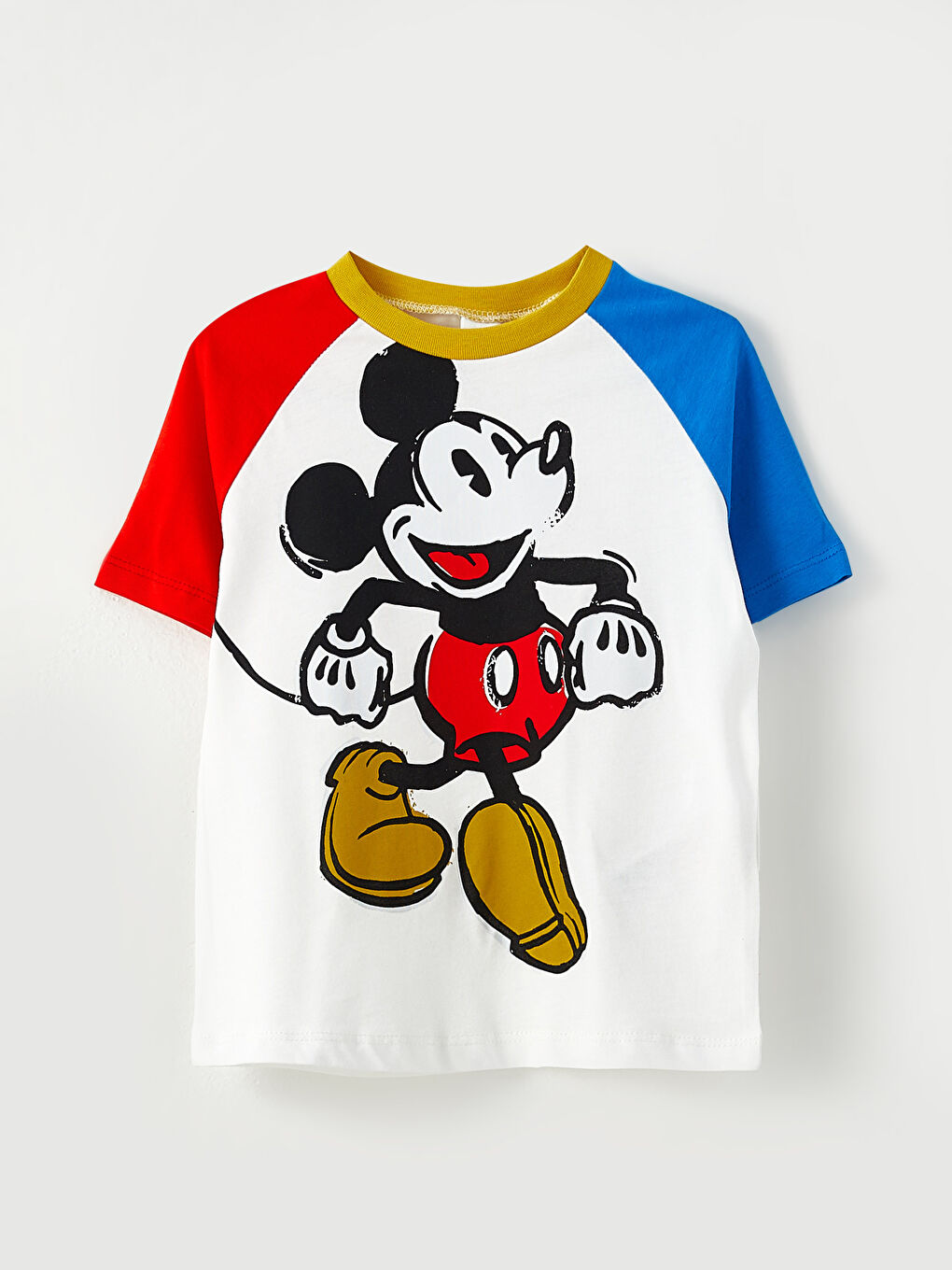 Crew Neck Short Sleeve Mickey Mouse Printed Cotton Baby Boy T-Shirt-3