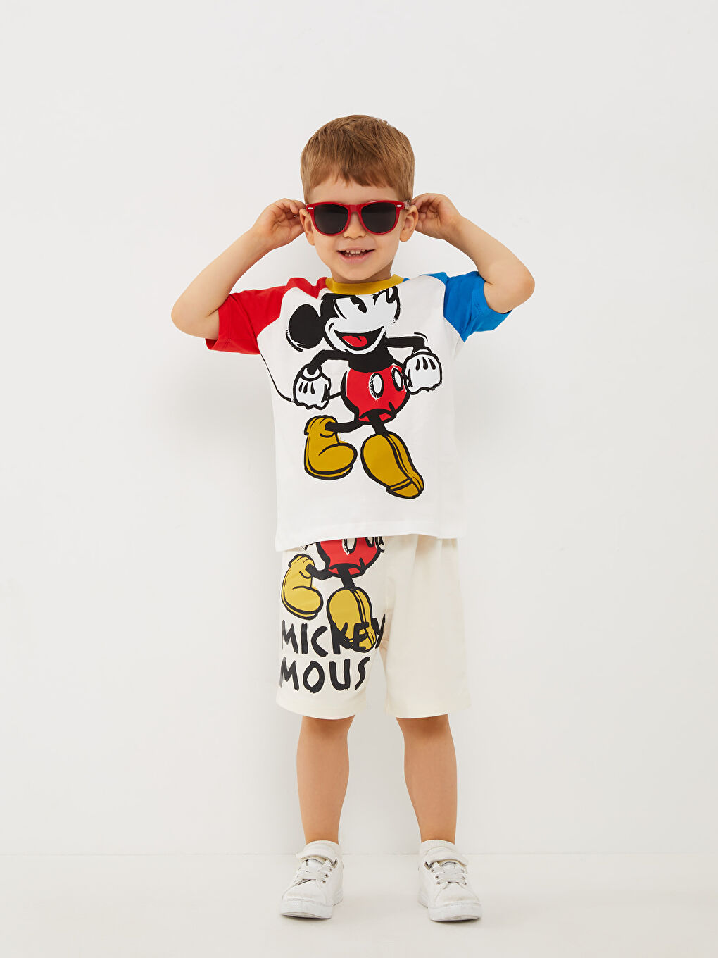 Crew Neck Short Sleeve Mickey Mouse Printed Cotton Baby Boy T-Shirt-2