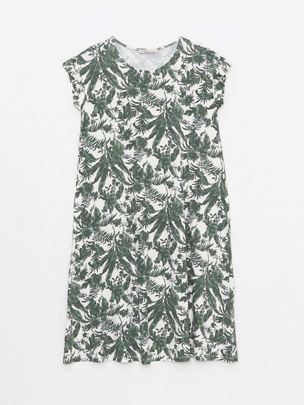 Crew Neck Patterned Short Sleeve Women's Dress-5