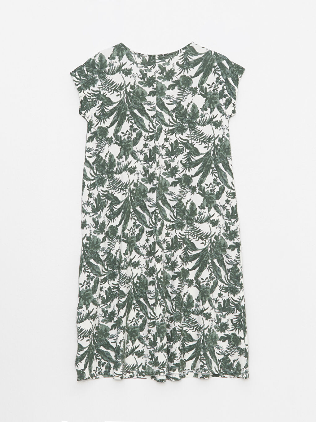 Crew Neck Patterned Short Sleeve Women's Dress-6