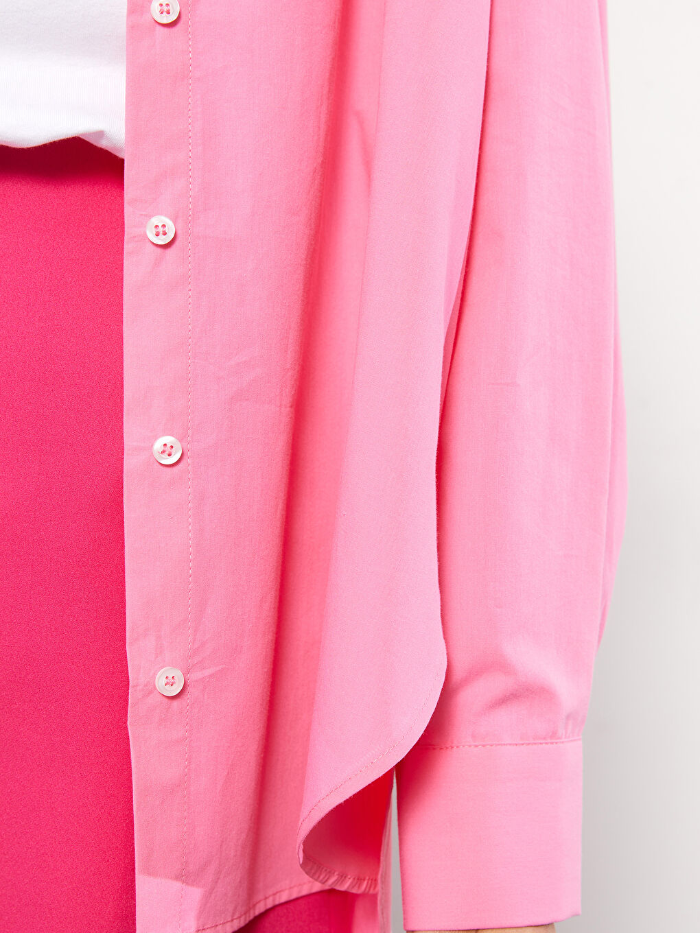 Cămașă din Bumbac cu Nasturi, Mânecă Lungă, Regular pentru Femei-4