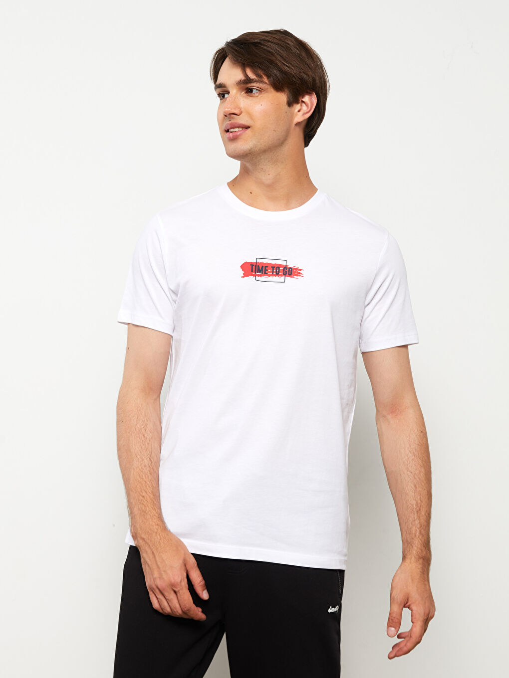 Crew Neck Short Sleeve Printed Combed Cotton Men's T-shirt-1