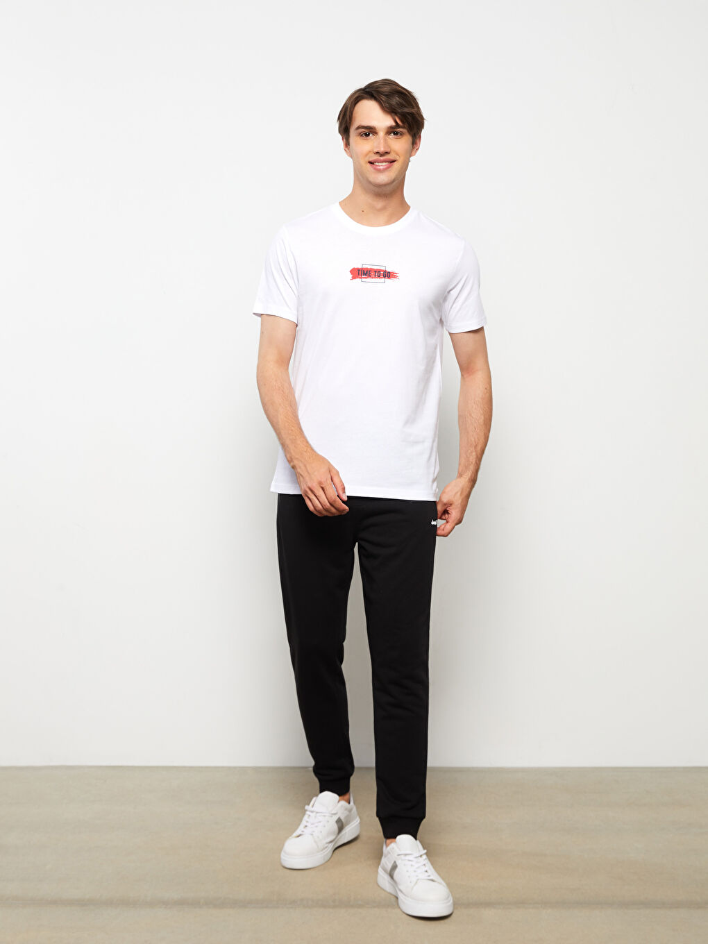 Crew Neck Short Sleeve Printed Combed Cotton Men's T-shirt-2