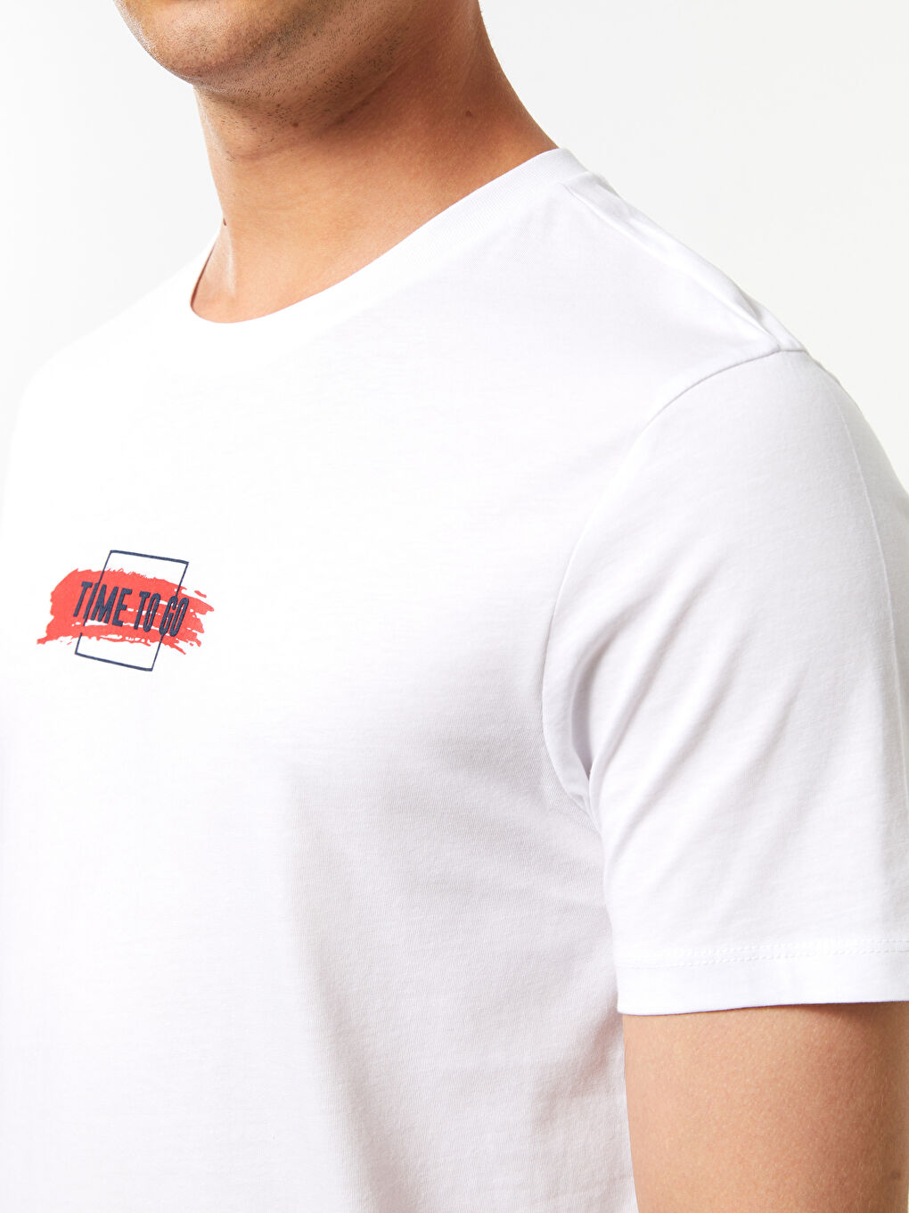 Crew Neck Short Sleeve Printed Combed Cotton Men's T-shirt-3