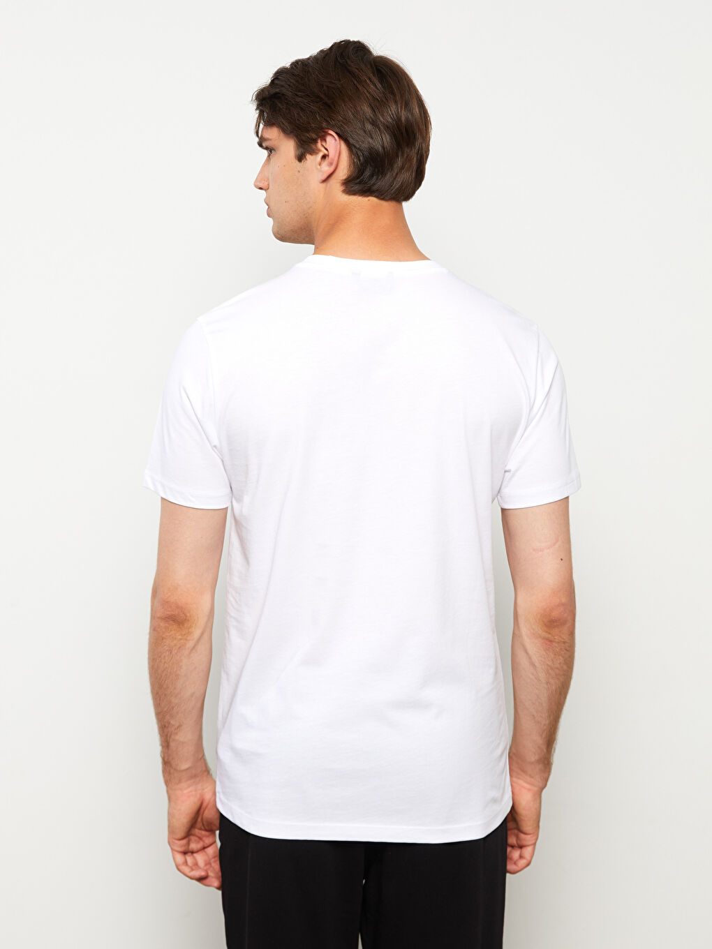 Crew Neck Short Sleeve Printed Combed Cotton Men's T-shirt-4