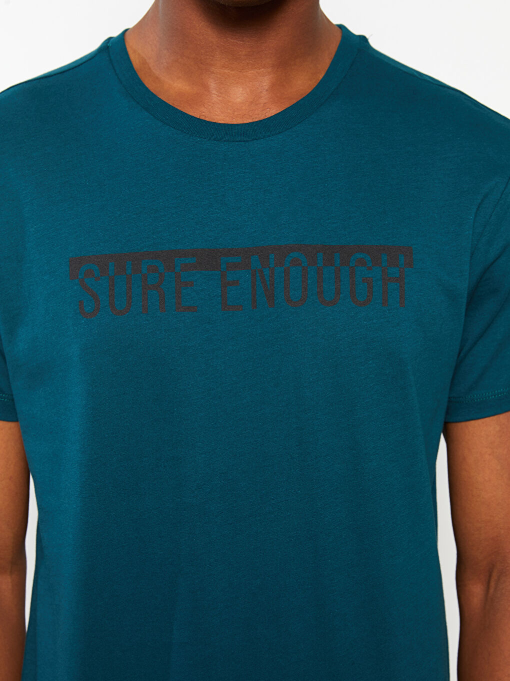 Yeşil Bisiklet Yaka Kısa Kollu Baskılı Penye Erkek Tişört-4