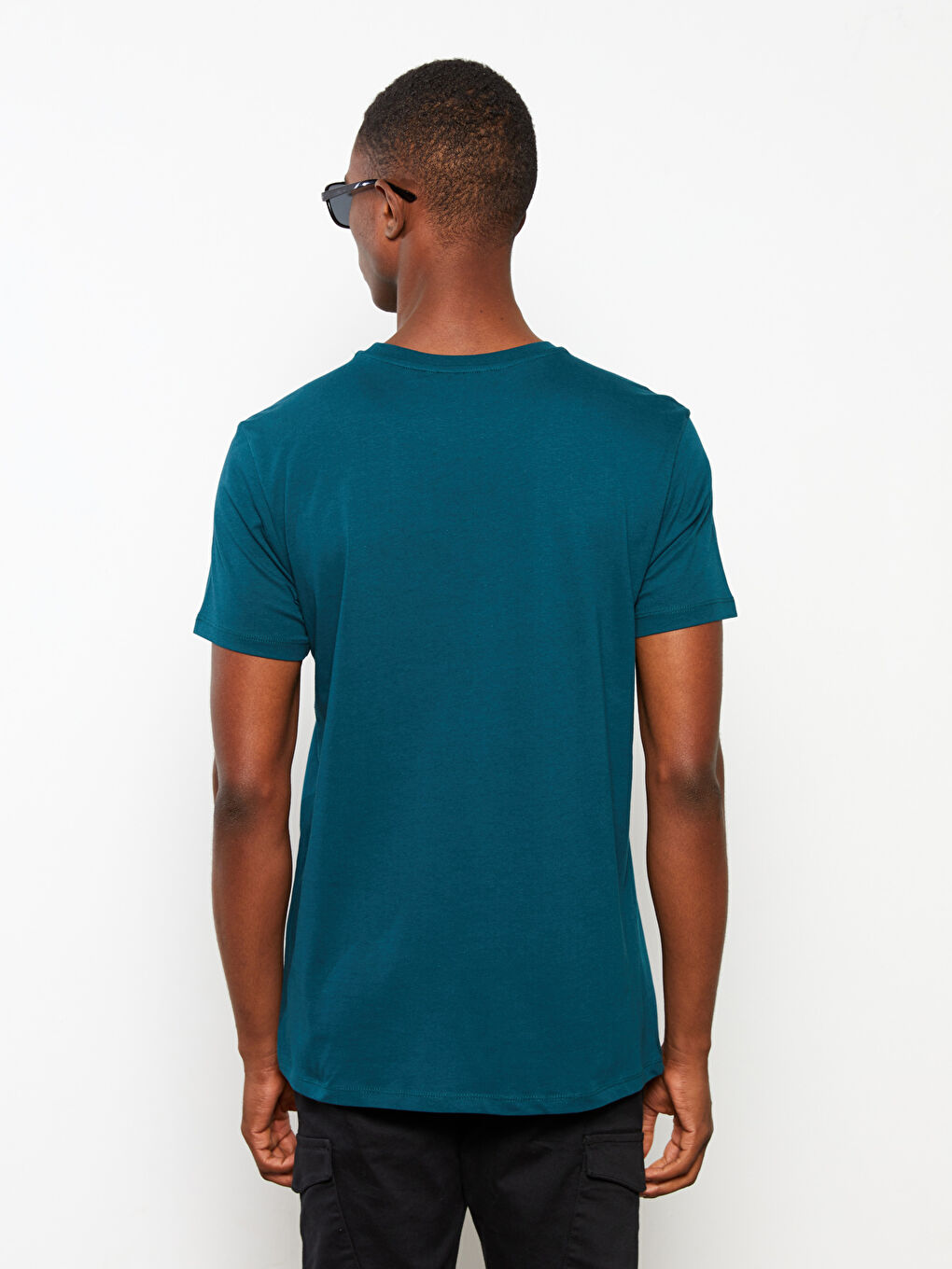 Yeşil Bisiklet Yaka Kısa Kollu Baskılı Penye Erkek Tişört-5