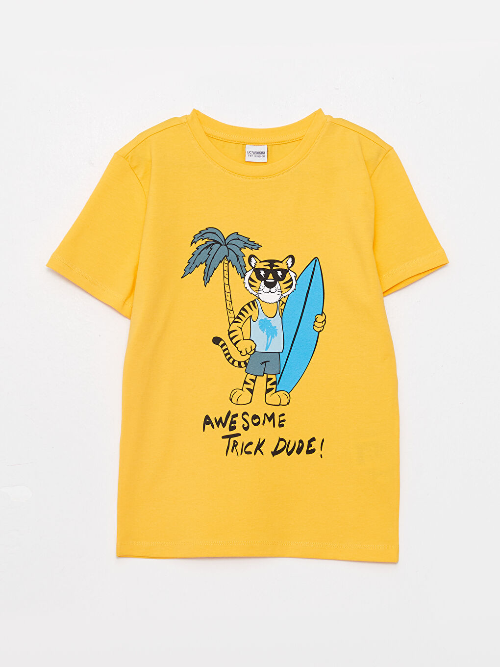 Crew Neck Printed Short Sleeve Cotton Boy T-shirt