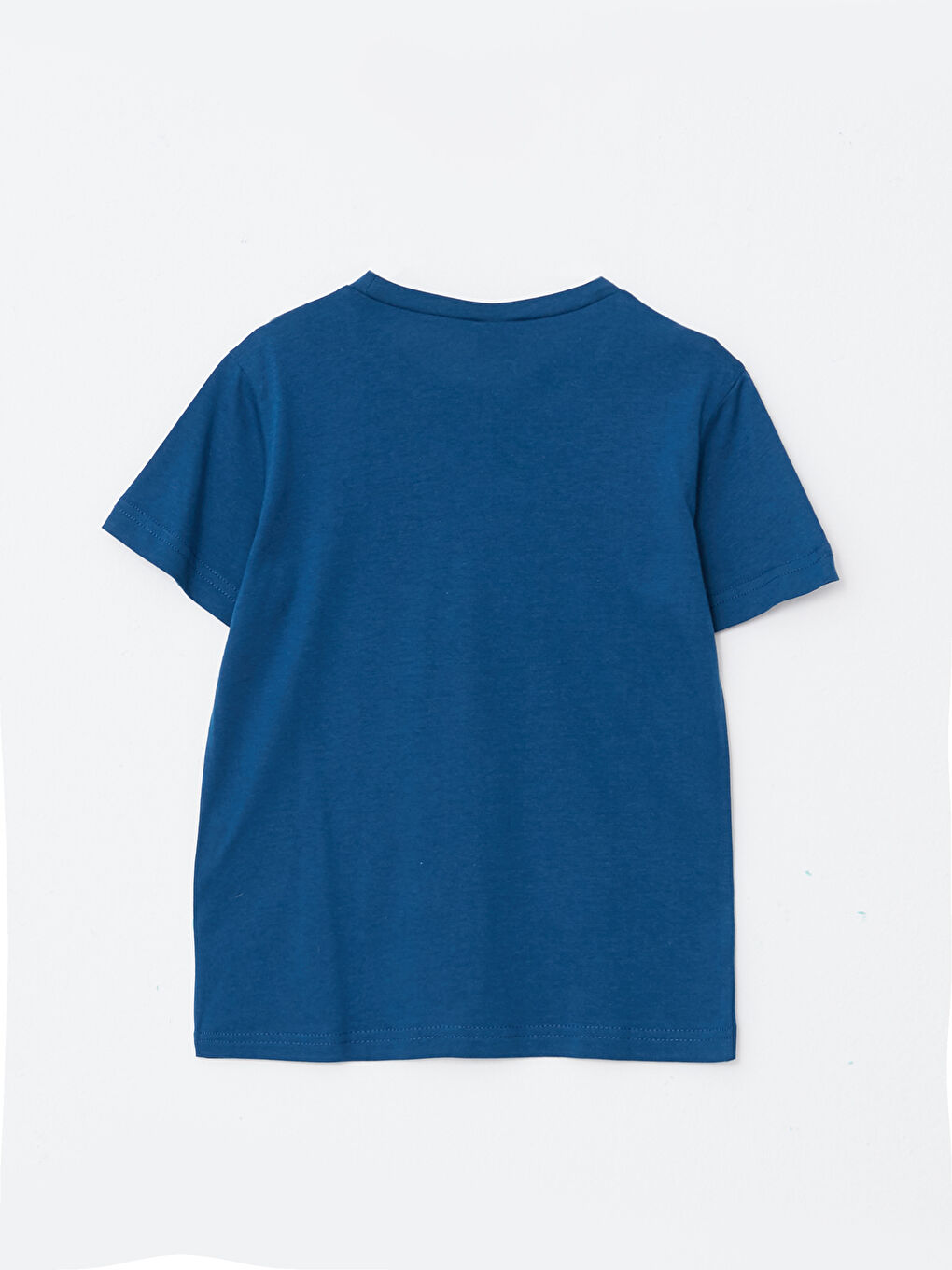 تيشيرت قطن مطبوع بياقة دائرية وكم قصير للأولاد-1