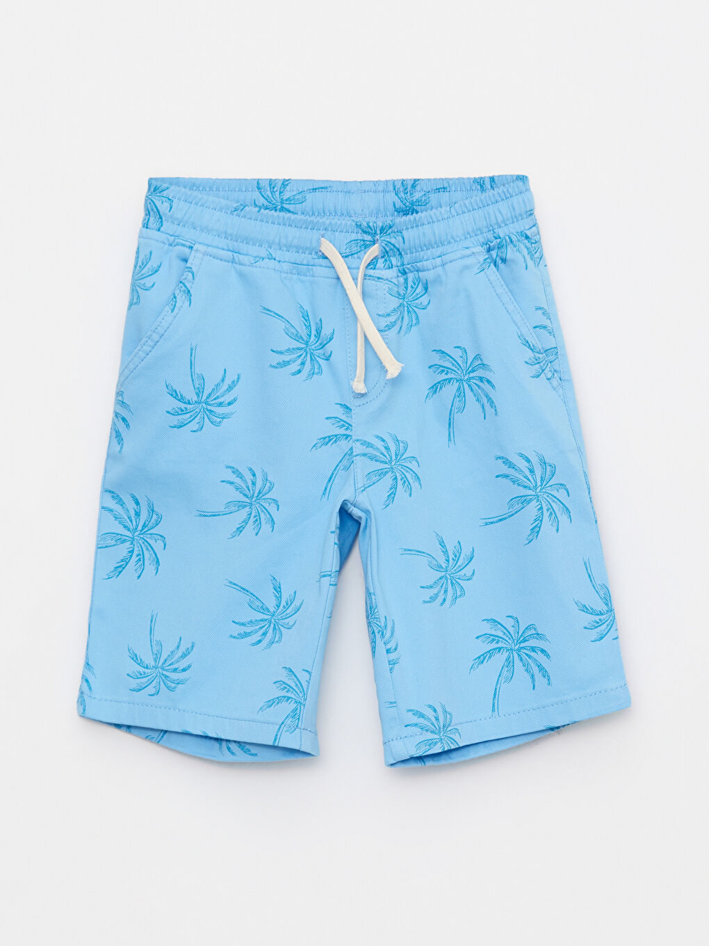 Mavi Beli Lastikli Baskılı Erkek Çocuk Bermuda