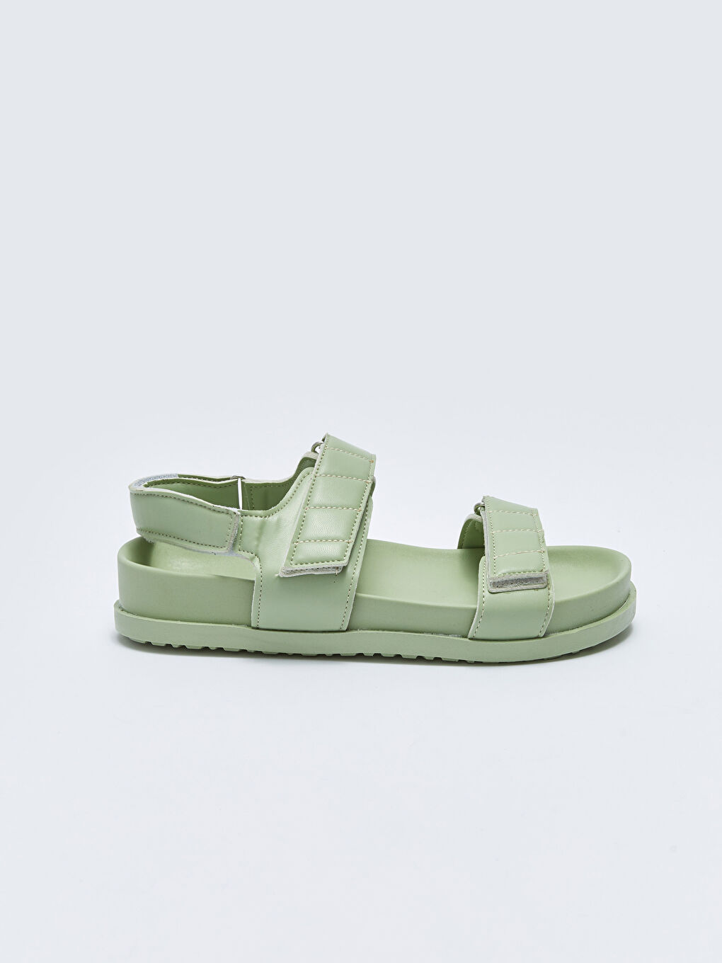 Yeşil Cırt Cırtlı Çift Bantlı Kız Çocuk Sandalet-1