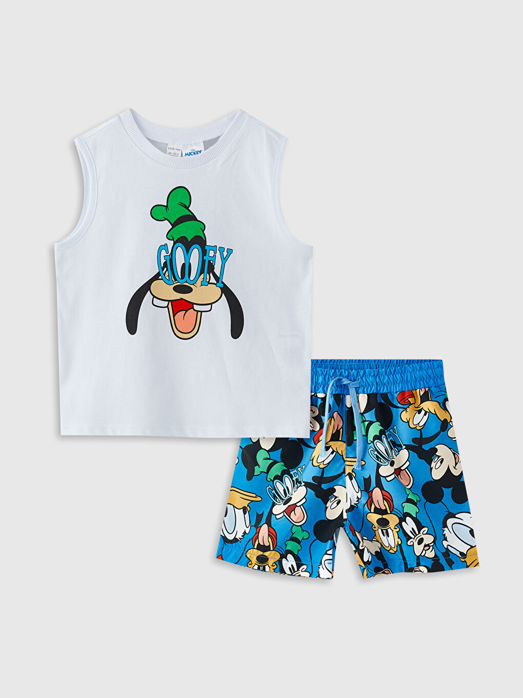 Crew Neck Goofy Printed Quick Dry Baby Boy Athlete and Sea Shorts 2-Pack -S2MR46Z1-E5X